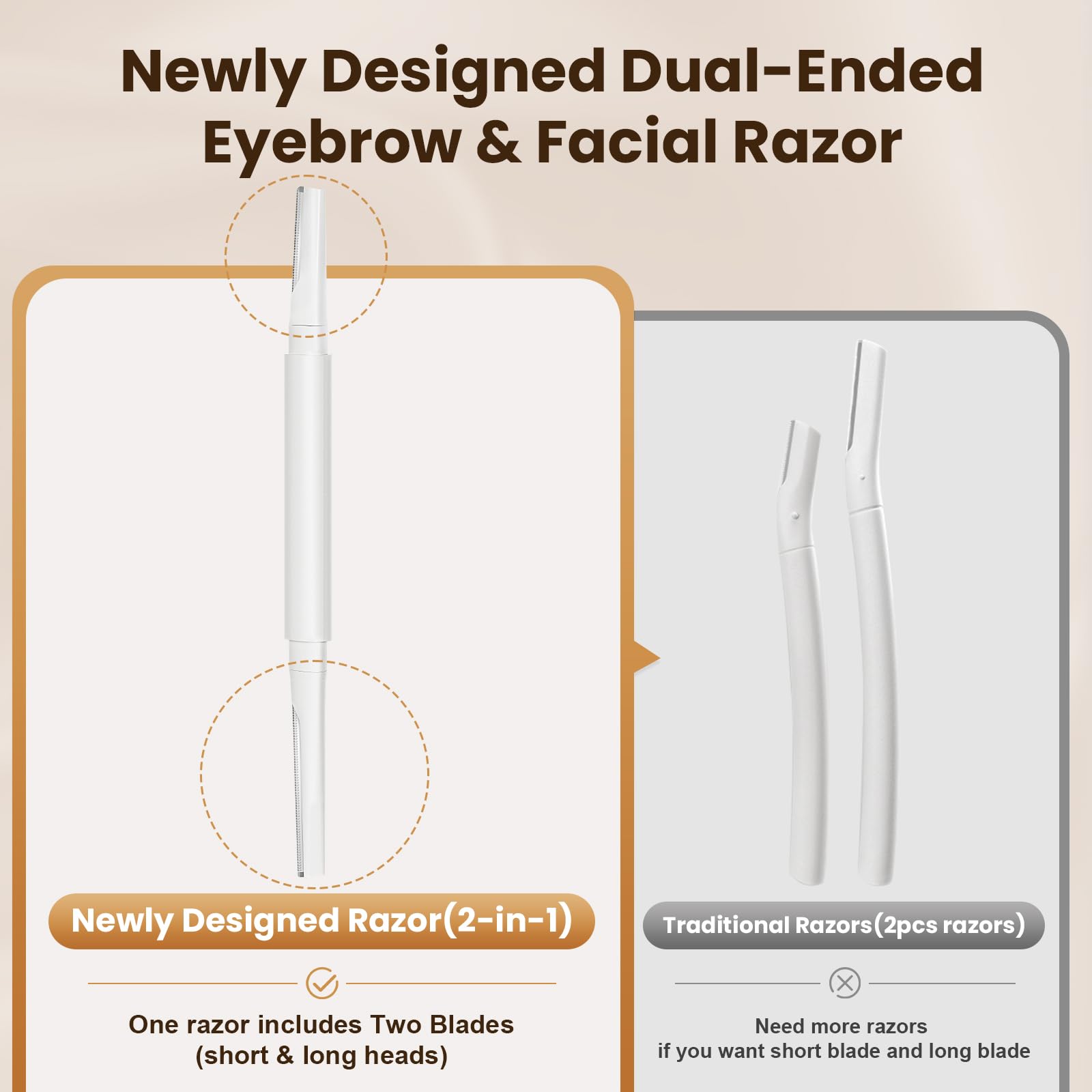 Professional Dermaplaning Tool for Face Exfoliation - Eyebrow Razor & Peach Fuzz Remover for Women | At-Home Facial Hair Removal & Skin Smoothing | Perfect for Pre-Makeup Prep & Skincare Routine