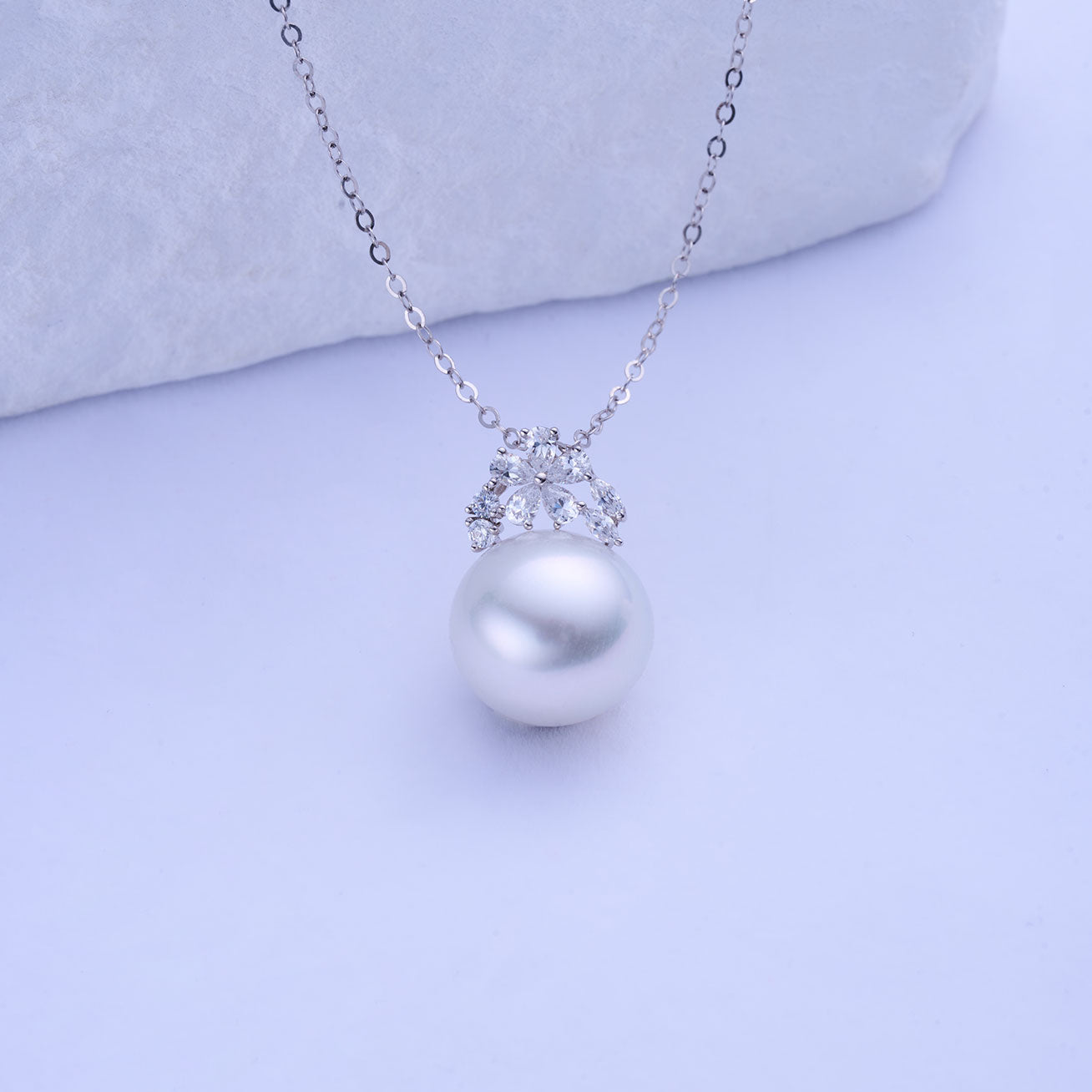 18K Solid Gold Australian White South Sea Pearl Necklace - Luxury Women's Jewelry Gift for Wedding, Anniversary & Special Occasions