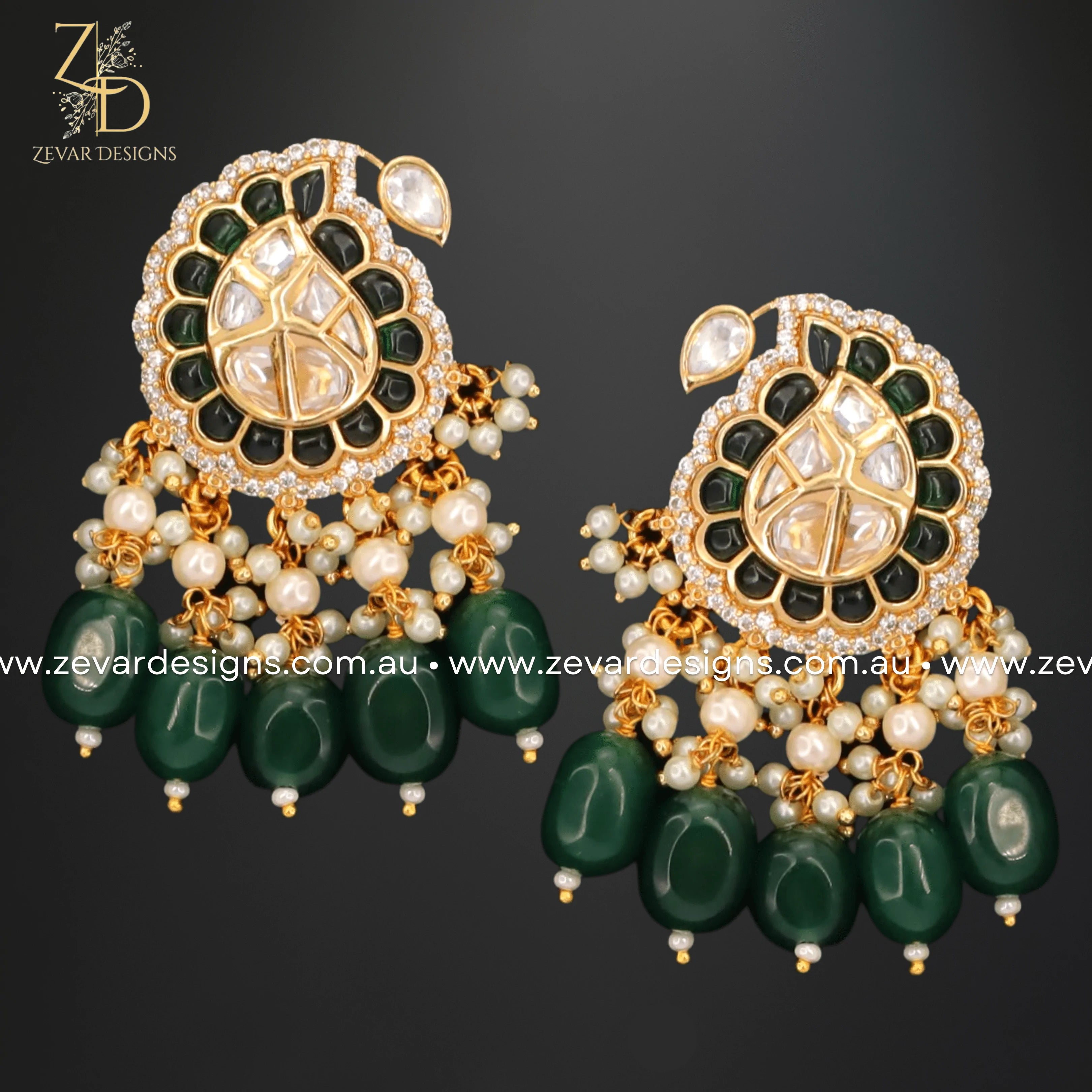 Exquisite Kundan Polki Choker Set with Emerald Green Drops | Indian Bridal Jewelry | Perfect for Weddings, Parties & Special Occasions