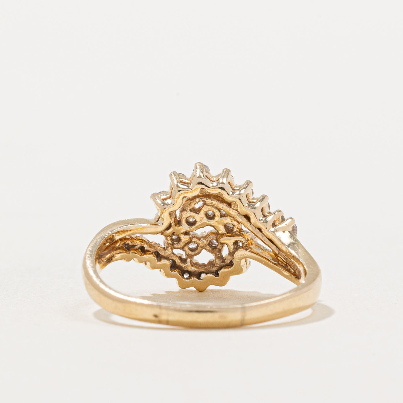0.25ctw Diamond Swirl Design Ring for Women - Size 6.5 - Elegant Wedding, Engagement & Anniversary Jewelry Gift
