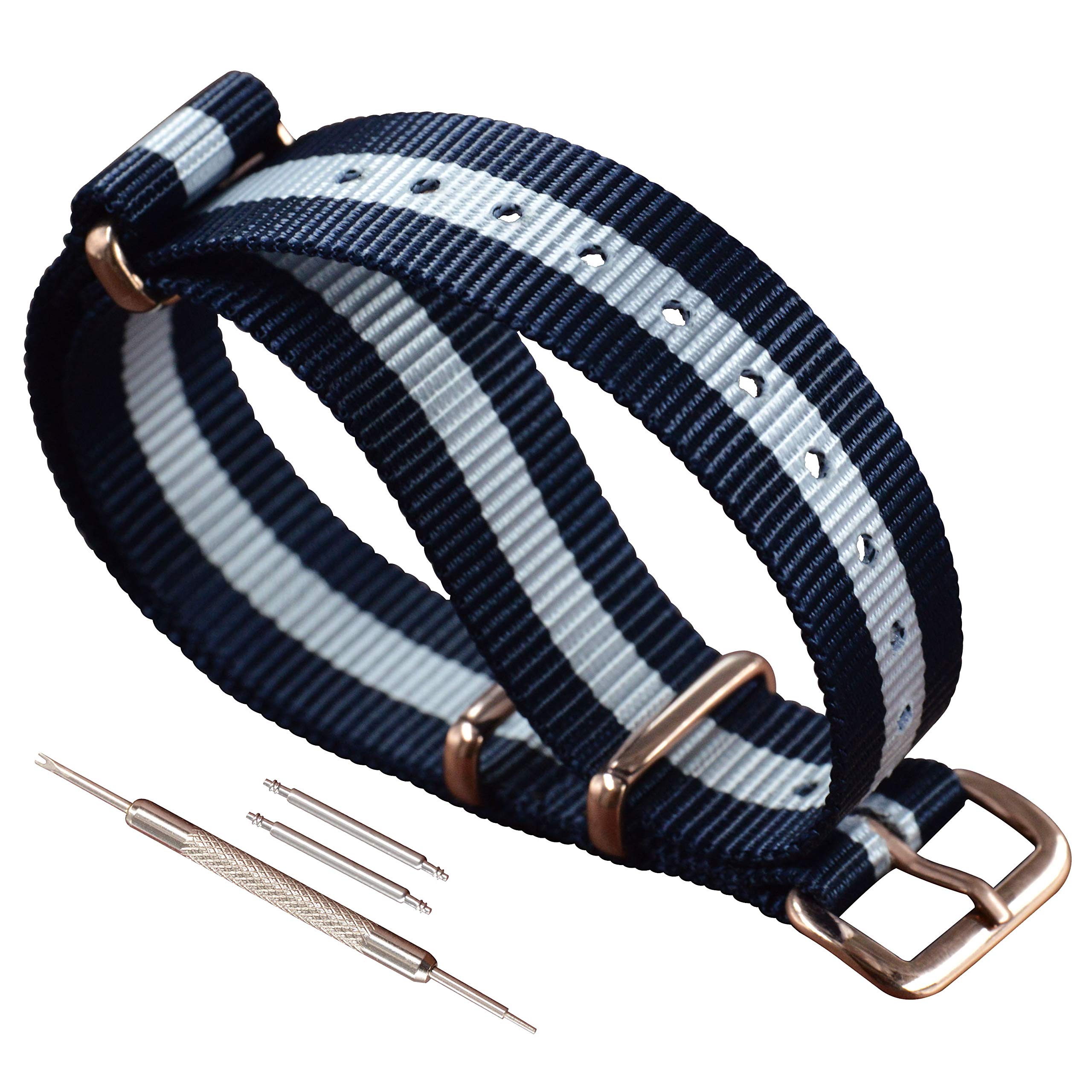 Premium Nylon Watch Band Replacement - 10mm to 20mm Sizes (10/12/13/14/15/16/17/18/20mm) - Durable & Comfortable Watch Strap for Men Women - Perfect for Sports, Outdoor Activities & Everyday Wear