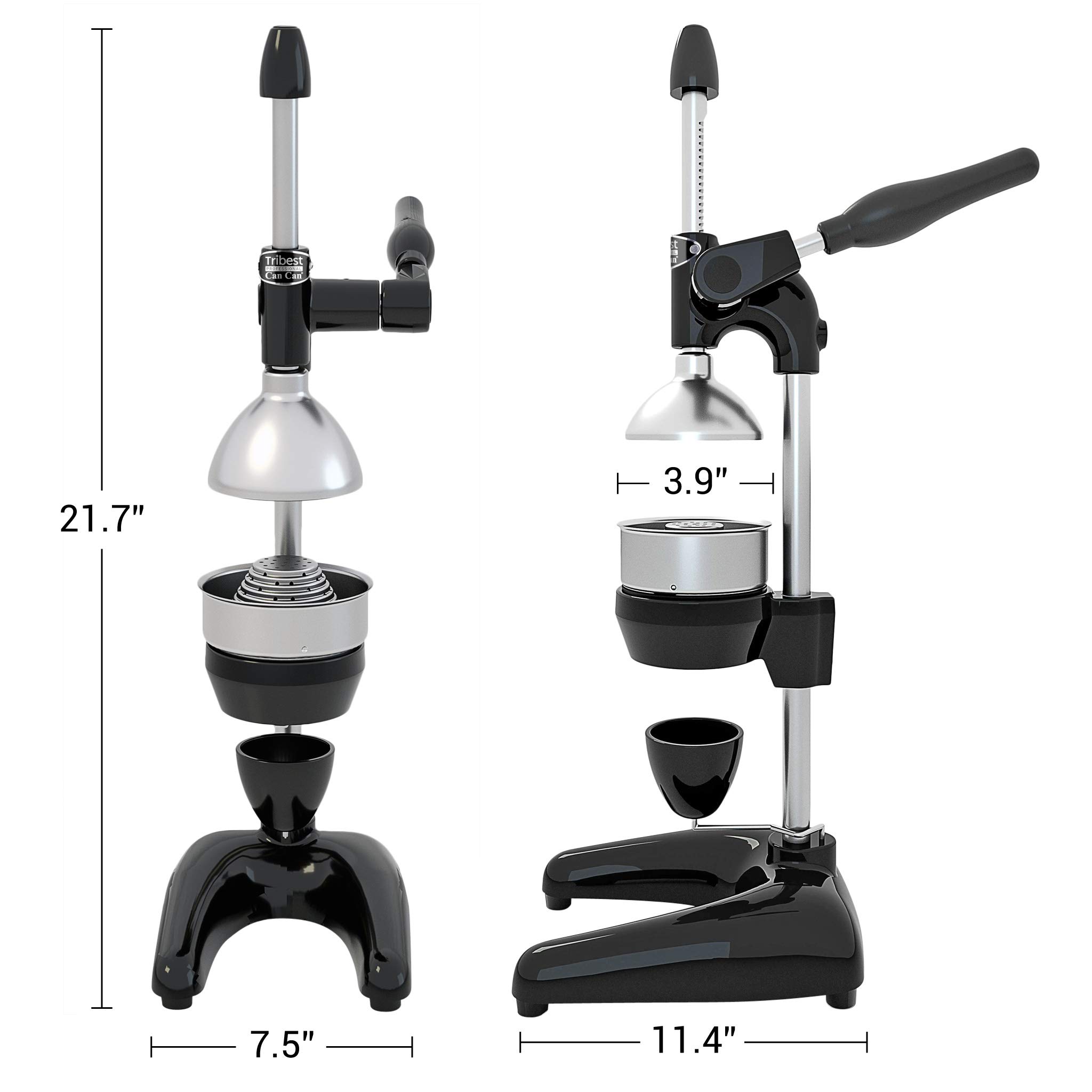 Tribest Slow Masticating Juicer for Citrus Fruits - Cold Press Technology, Black - Perfect for Healthy Juices, Detox Drinks & Smoothies at Home