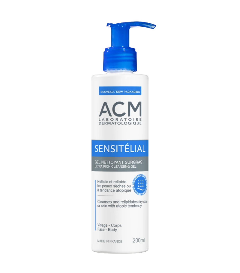 ACM Sensitelial Ultra Rich Cleansing Gel for Dry Skin - 500ml Hydrating Face Wash | Gentle Daily Cleanser for Sensitive Skin | Perfect for Morning & Night Skincare Routine