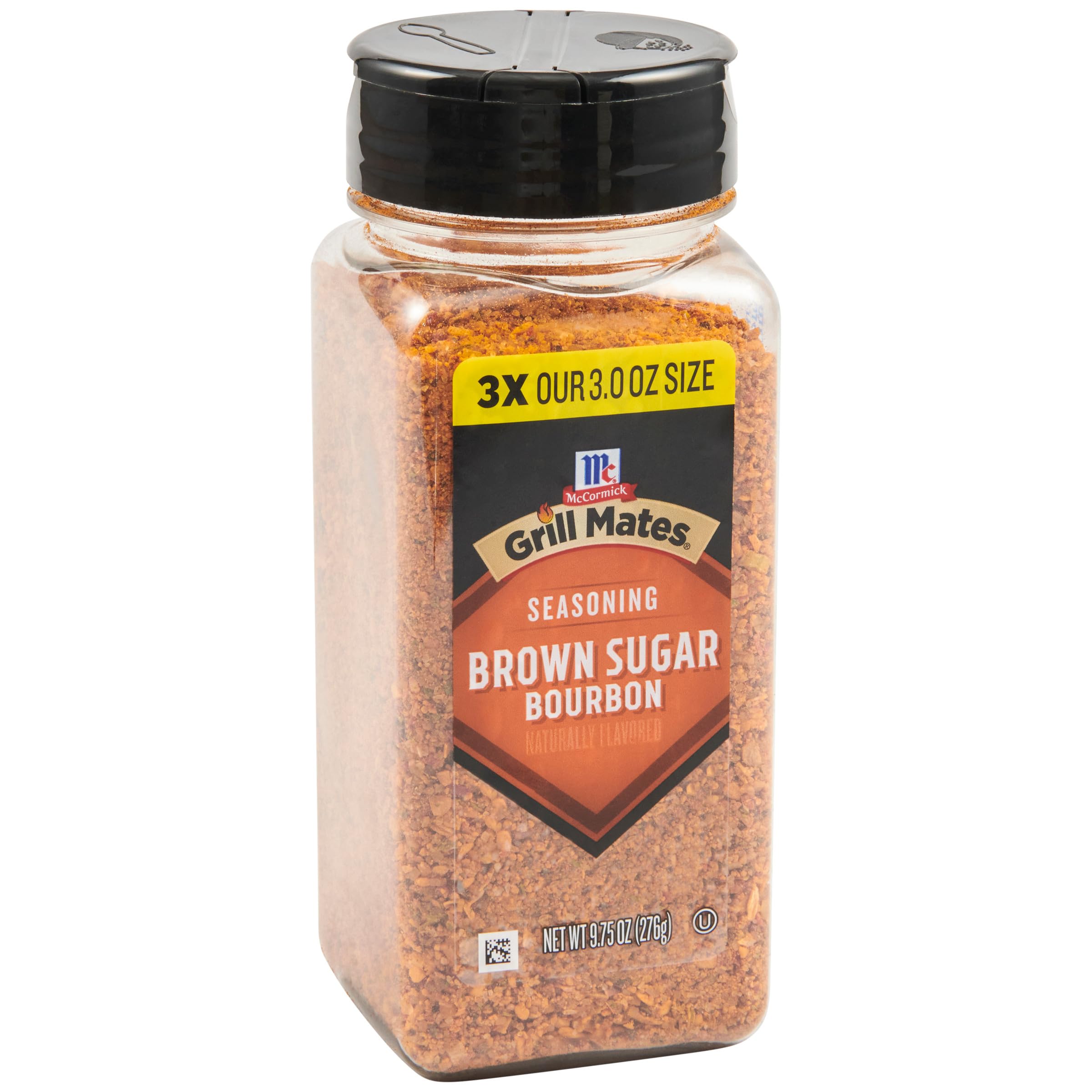 McCormick Grill Mates Brown Sugar Bourbon Seasoning 9.75 oz - Sweet & Smoky BBQ Rub for Pork, Chicken & Ribs - Perfect for Grilling, Smoking & Outdoor Cooking