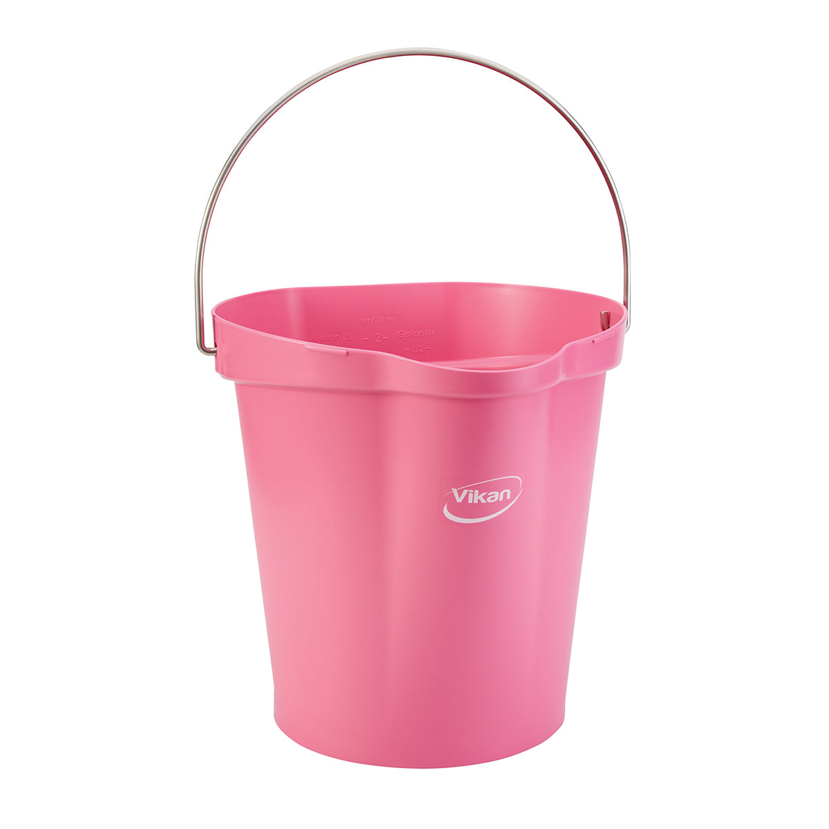 Vikan 3 Gallon Heavy Duty Bucket with Stainless Steel Handle - Durable Utility Pail for Cleaning, Gardening, and Household Chores (1-Pack)