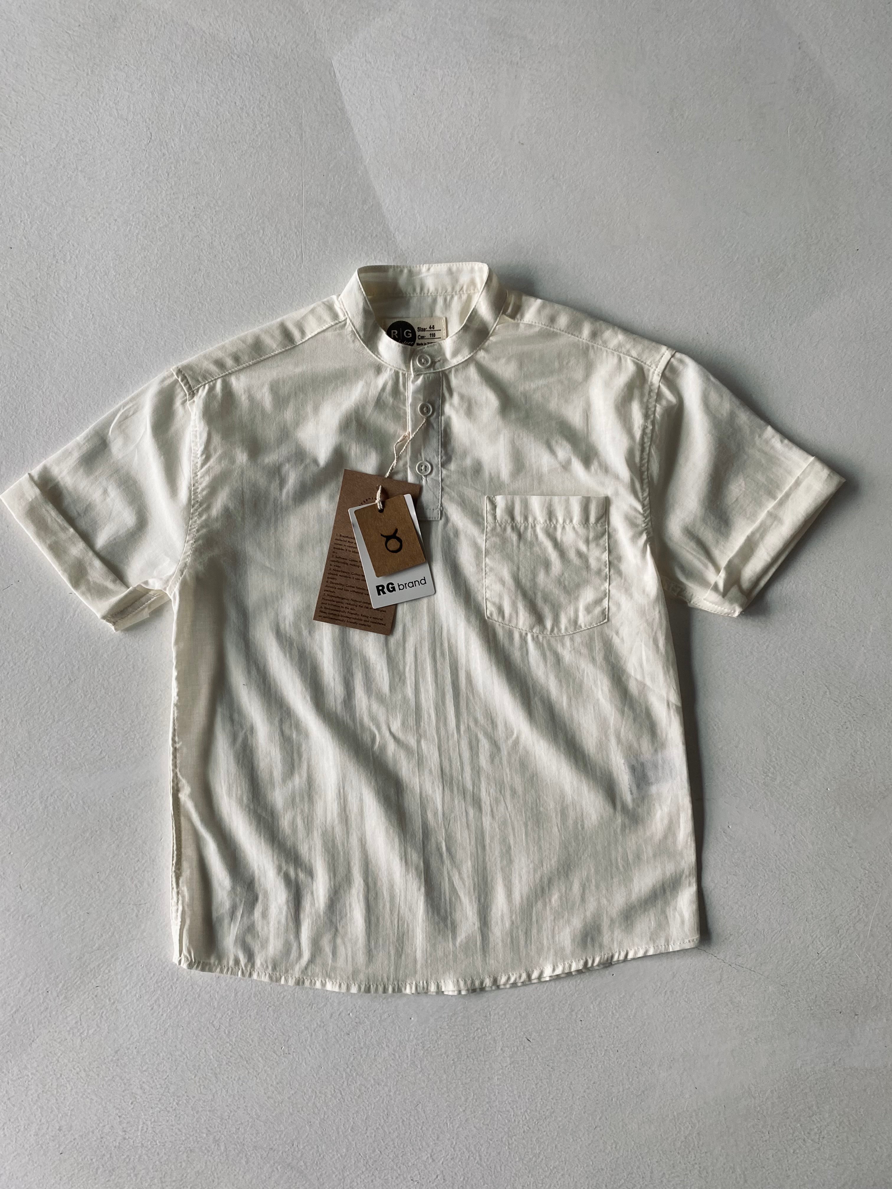 Boys' Linen Short Sleeve Shirt - Breathable Summer Casual Top for Kids - Perfect for School, Playdates & Outdoor Activities