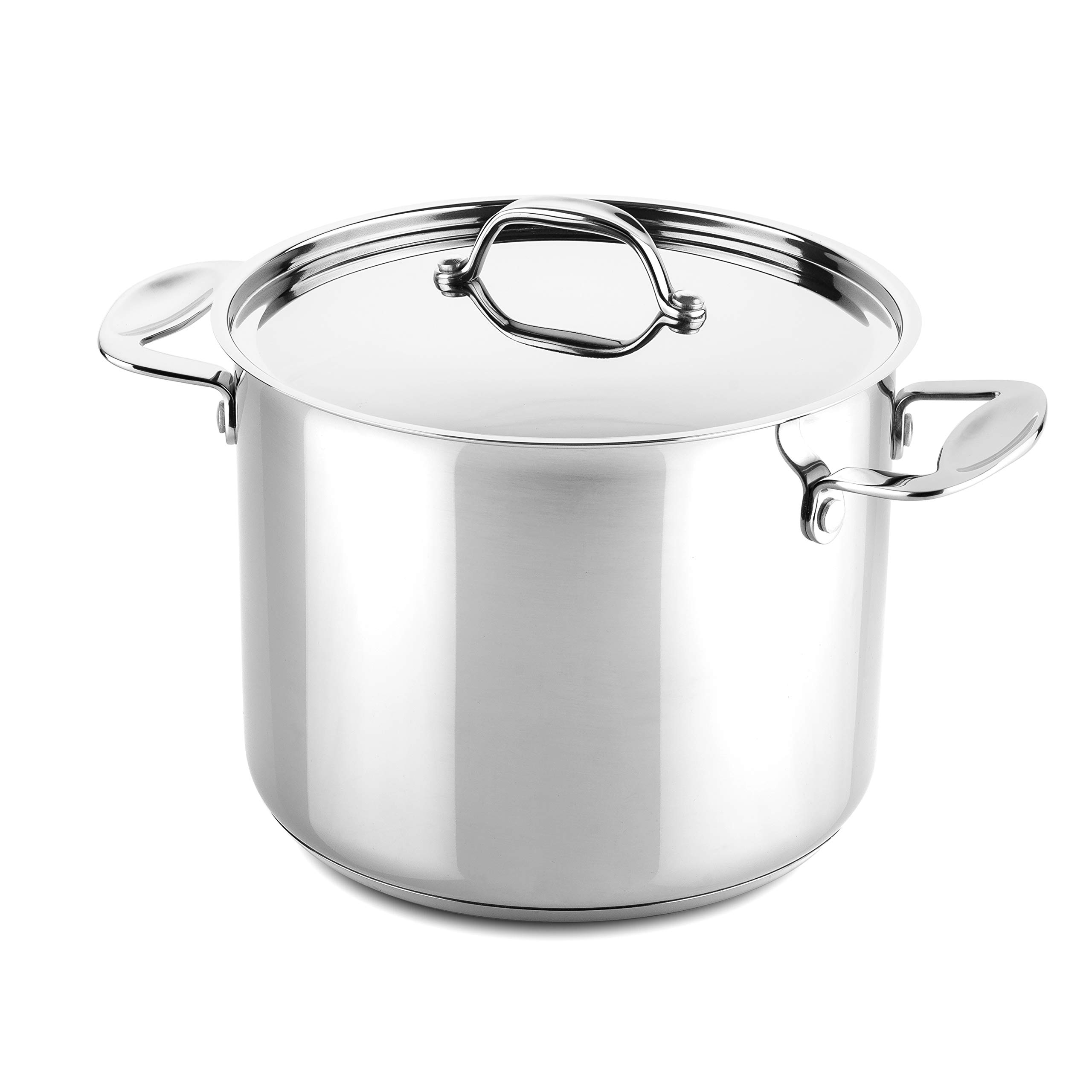 MEPRA Glamour Stone 30210122 Stainless Steel Deep Pot with Handles - 5QT/4.7L Cooking Pot for Soups, Stews & Pasta | Dishwasher Safe Kitchen Cookware for Home & Restaurant Use