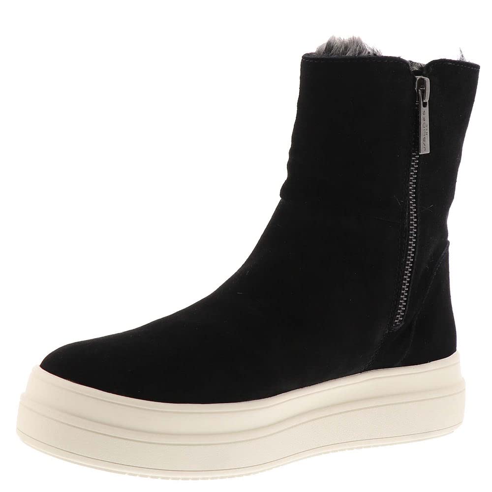 J/Slides Women's Tristan Slip-On Cold Weather Booties - Taupe Suede Winter Boots Size 6.5 Medium (B,M) - Cozy Indoor/Outdoor House Shoes for Winter Comfort
