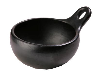 Authentic Chamba Bowl with One Handle – Elegant Handmade Black Clay Dish for Soups, Salads & Serving | All-Natural Colombian Craftsmanship | Perfect for Dining, Entertaining & Home Decor