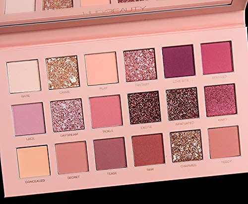 PMARK TYA 6155 Professional 18-Color Nude Eyeshadow Palette & 7-Piece Makeup Brush Set with 3-in-1 Eyeliner Combo, 36H Kajal & Pink Beauty Blender - Perfect for Daily Makeup, Party Looks & Professional Makeup Artists (15-Piece Kit)