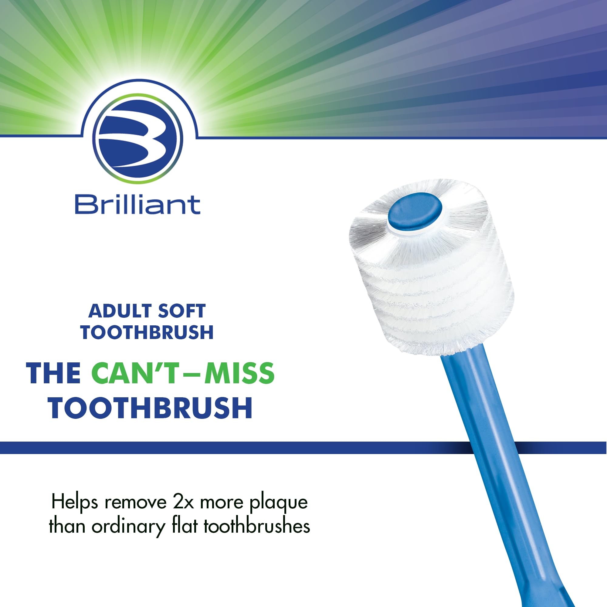 Premium Soft Bristle Toothbrush for Adults - Gentle Round Head Design for Complete Teeth & Gum Care - Blue (1 Pack) - Ideal for Daily Oral Hygiene & Sensitive Teeth Protection