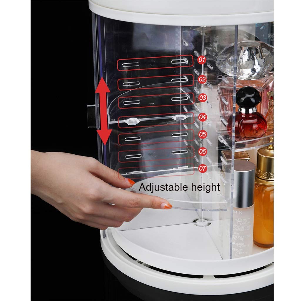 360° Rotating Acrylic Makeup Organizer Turntable - Clear Dust-Proof Cosmetic Storage Rack for Lipstick, Skincare & Beauty Products | Perfect for Vanity, Bathroom Countertop & Dressing Table Organization