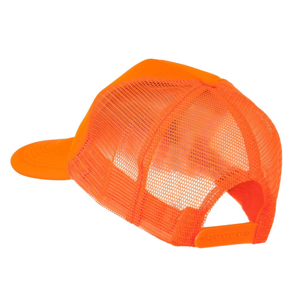 Foam Mesh Neon Trucker Hat - Vibrant Neon Orange Color for Outdoor Sports, Concerts & Casual Wear