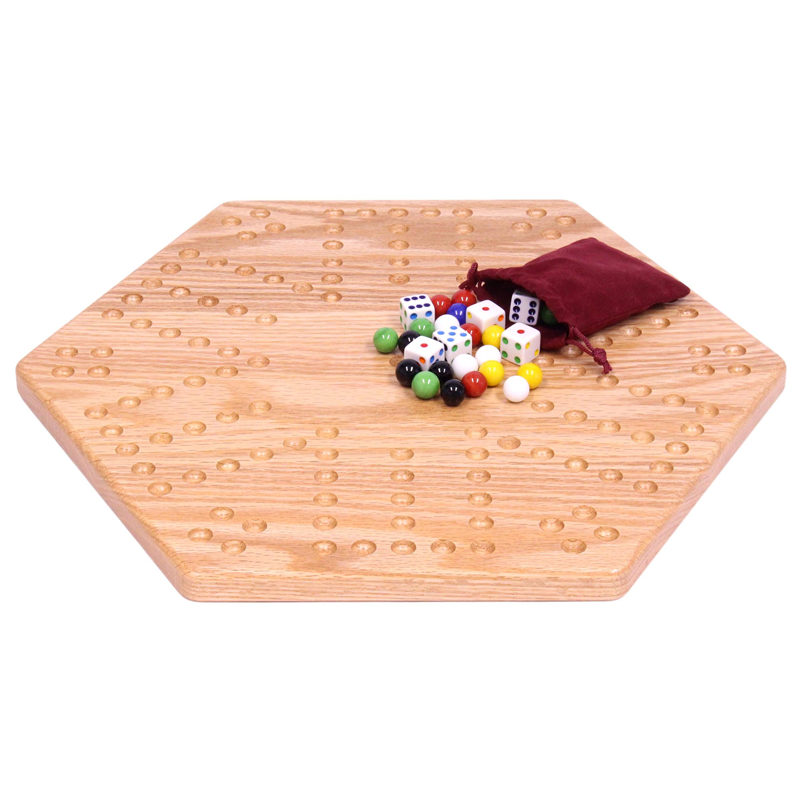 AmishToyBox.com Wooden Wahoo Marbles Game Board Set - 16