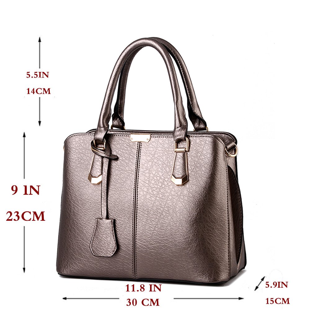 Stylish Women's Leather Satchel Handbag - Top Handle Tote Purse with Shoulder Strap for Work, Travel & Everyday Use