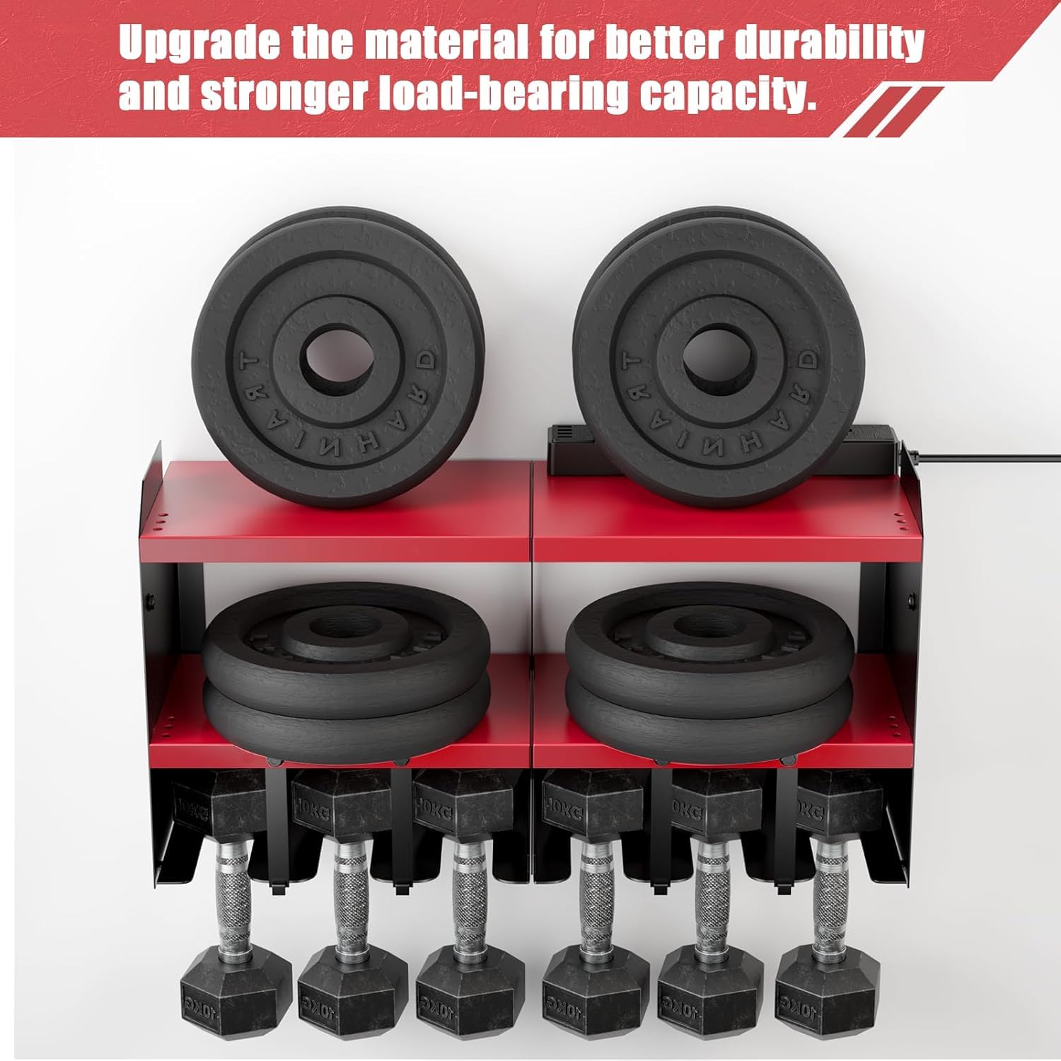 Wall Mount Power Tool Organizer with Angle Grinder Holder - 6 Outlet Power Strip & 2 USB Ports Charging Station | Perfect Workshop Storage Solution for DIY Enthusiasts & Fathers Day Gifts