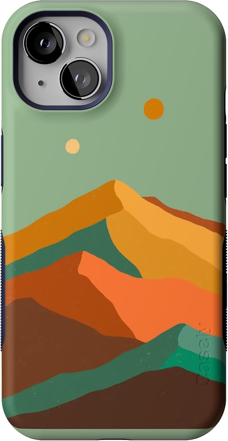 Casely iPhone 13 Case with MagSafe - Colorblock Mountain Design (Endless Peaks) | Shockproof Protective Cover | Perfect for Outdoor Adventures & Daily Use