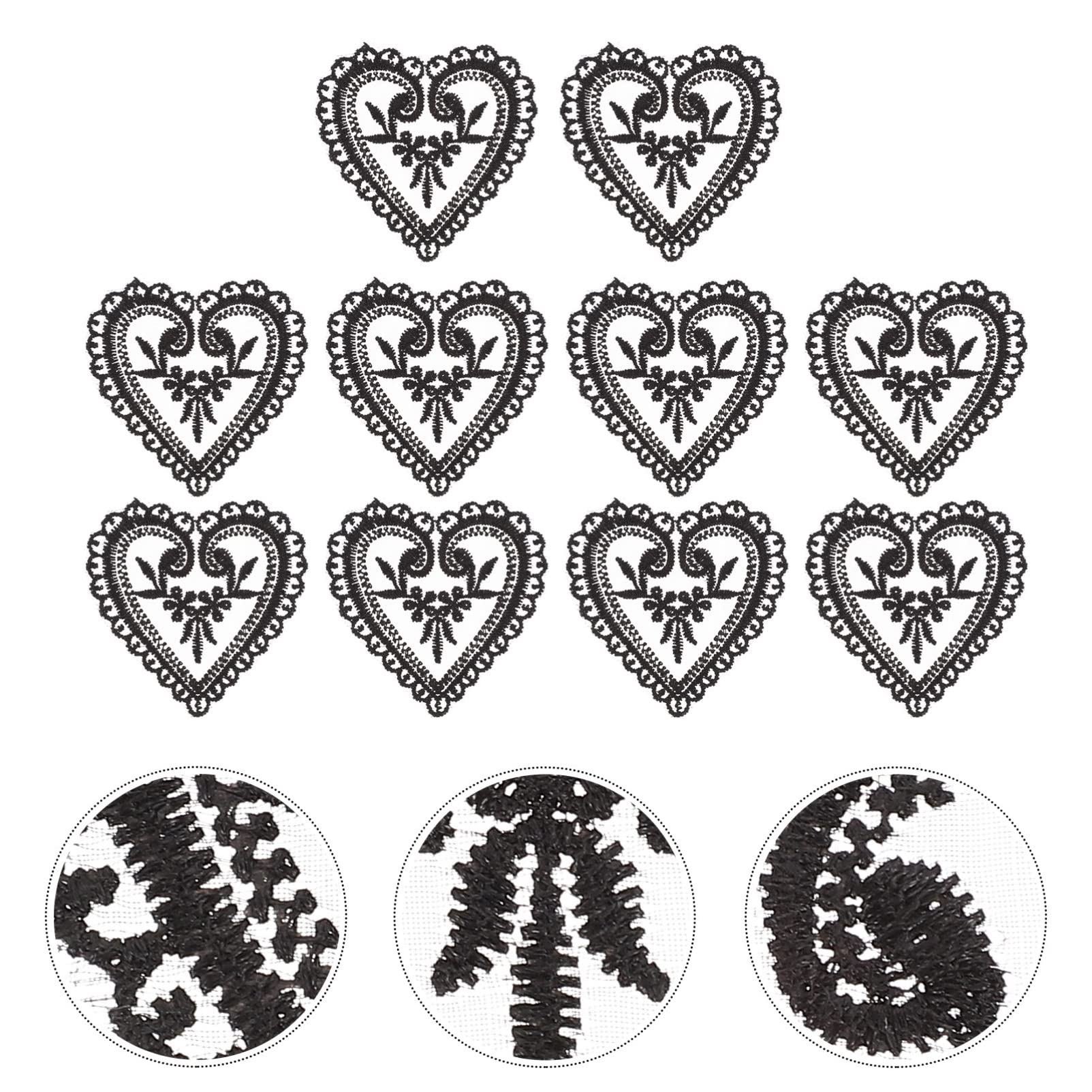 GALPADA 20pcs Iron On Heart Lace Applique Patches - Embroidered Organza DIY Sewing Patches for Clothing, Jackets, Crafts - Perfect for DIY Fashion, Costume Design, and Home Decor Projects