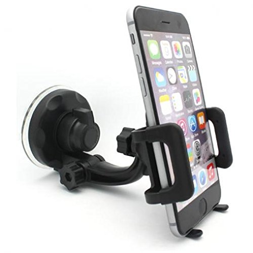 Universal Car Phone Mount Holder - 360° Rotating Windshield & Dashboard Suction Cup Stand for Samsung Galaxy J3/J7 V, J3 Mission Eclipse - Hands-Free Driving & GPS Navigation Accessory