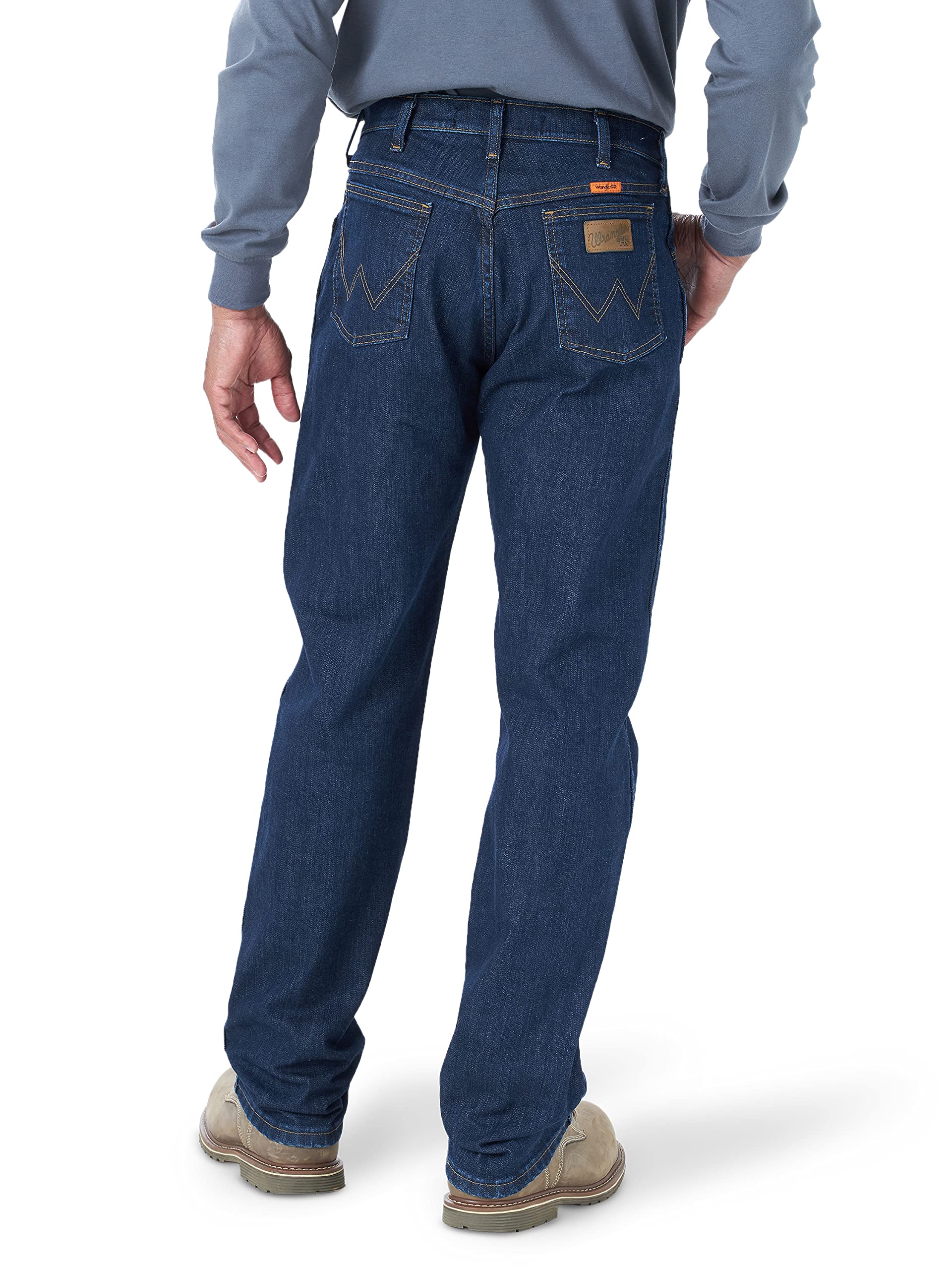 Wrangler Men's Flame Resistant Original Fit Jeans - Durable Work Pants for Construction, Welding & Outdoor Jobs | OSHA Compliant Safety Wear
