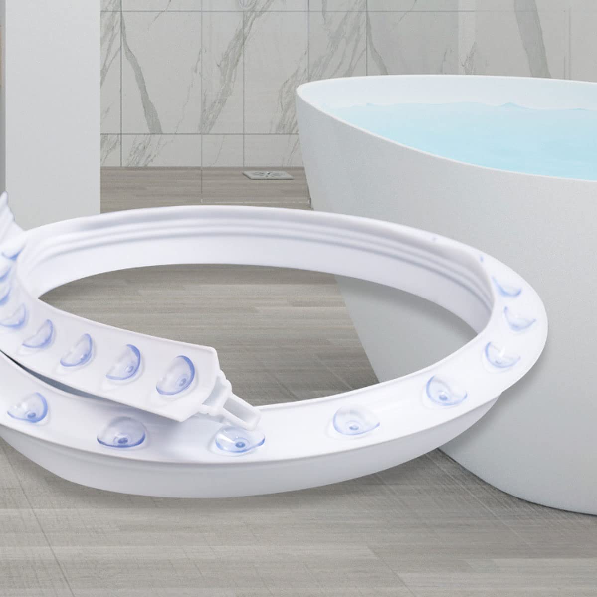 **Collapsible Silicone Shower Threshold Water Barrier - 200cm Water Dam with Suction Cups | Non-Slip Shower Floor Seal Strip & Splash Guard for Bathroom & Kitchen | Perfect for Sliding Doors, Tubs, and Wet Areas**