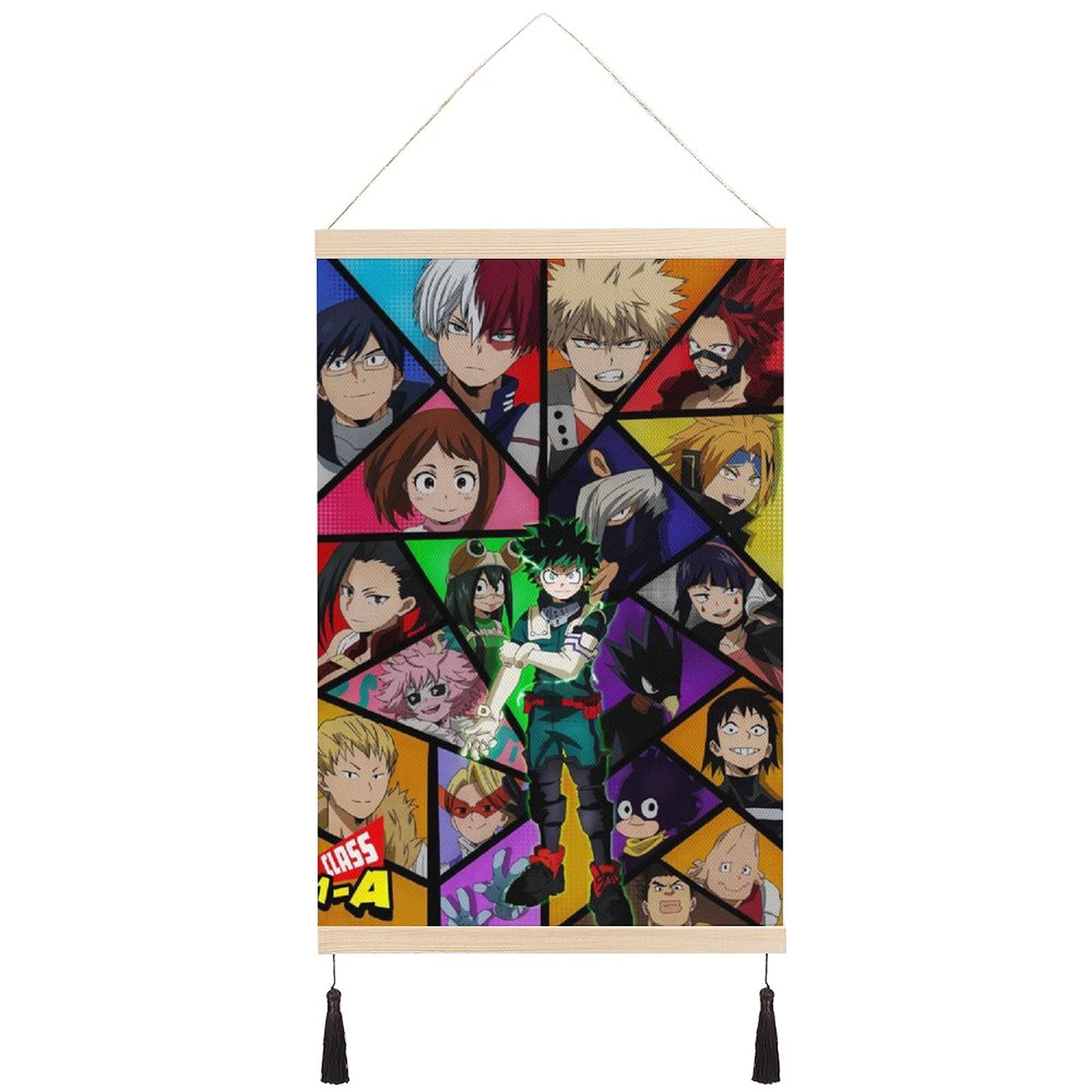 Anime Family Wall Art - Hanging Pictures, Posters, Tassel Scroll Canvas for Manga Room Decor | Perfect for Living Room, Bedroom & Anime Themed Spaces
