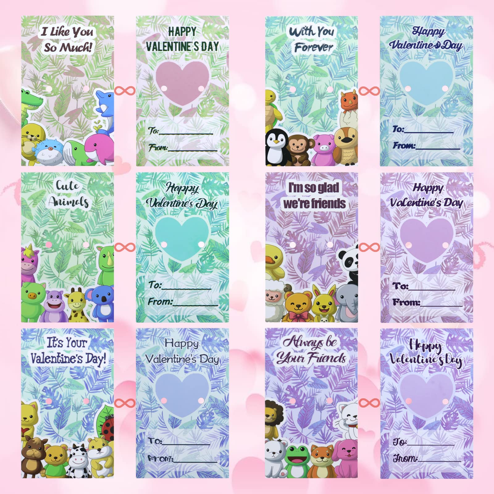 36 Pack Valentines Day Cards for Kids with Cute Animal Eraser Toys - Classroom Exchange Gifts for Boys and Girls - Perfect for School Parties & Valentine's Day Celebrations