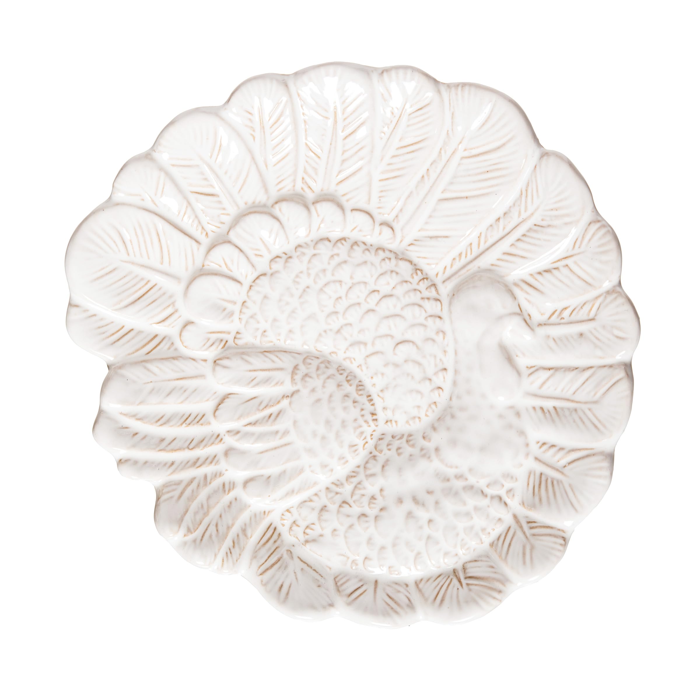 C&F Home White Turkey Dinner Plate Set - Elegant Porcelain Dishware for Thanksgiving, Christmas & Holiday Dining - 10.5 Inch Round Plates for Family Gatherings & Special Occasions