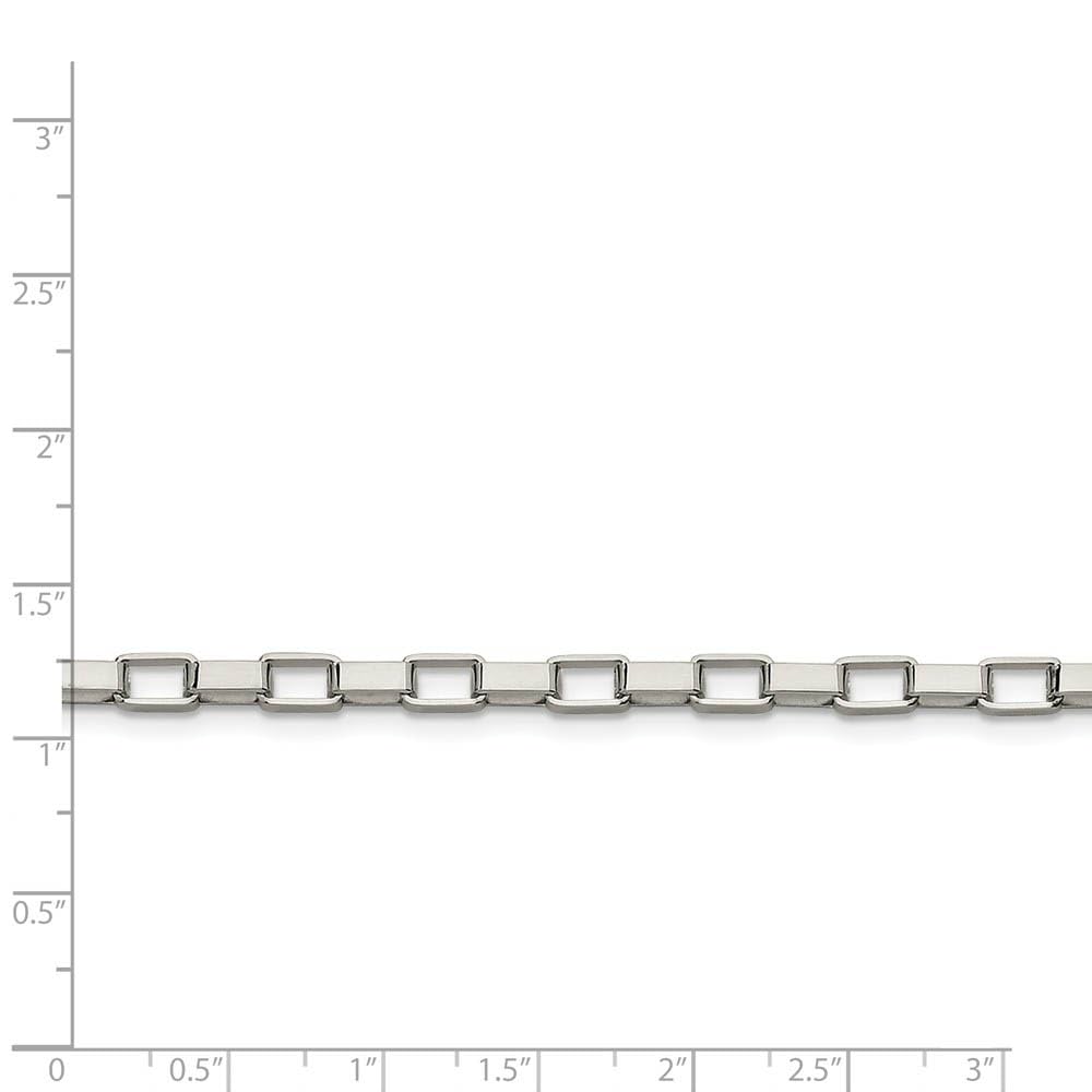 The Black Bow Men's 4.8mm Stainless Steel Open Box Chain Bracelet - 8 Inch - Perfect for Casual Wear, Gifts, and Special Occasions