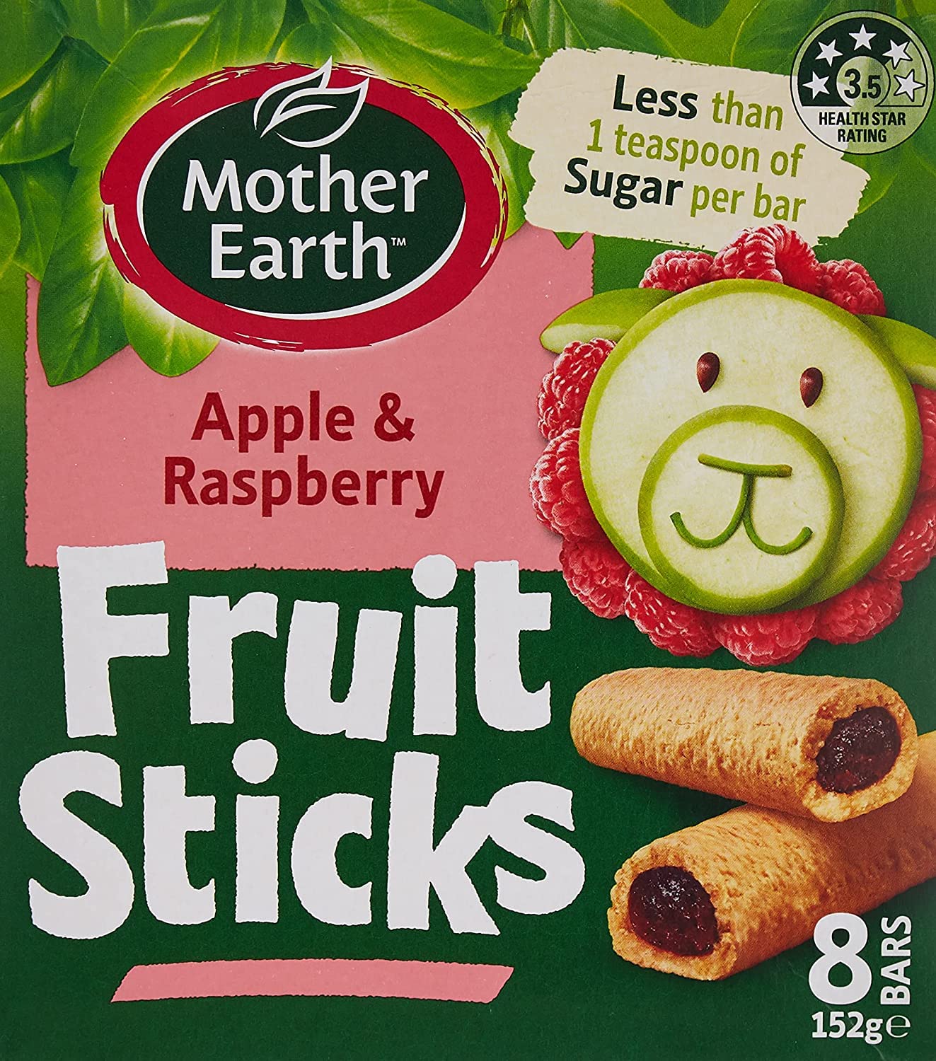 Raspberry White Chocolate Fruit Sticks 8 Bars - Vegetarian, No Artificial Sweeteners for Healthy Snacking