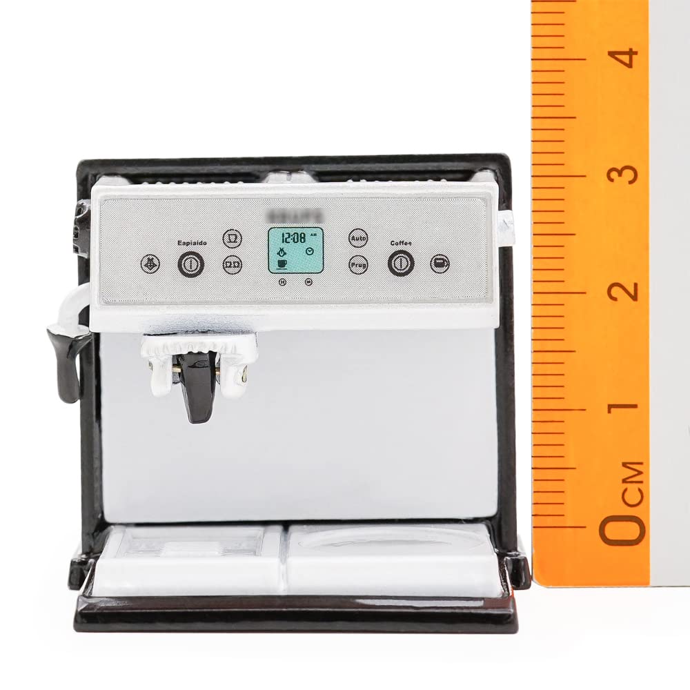 Odoria 1/12 Scale Miniature Coffee Maker Set with Cups - Realistic Dollhouse Kitchen Accessories for Miniature Scenes, DIY Crafts, and Model Displays