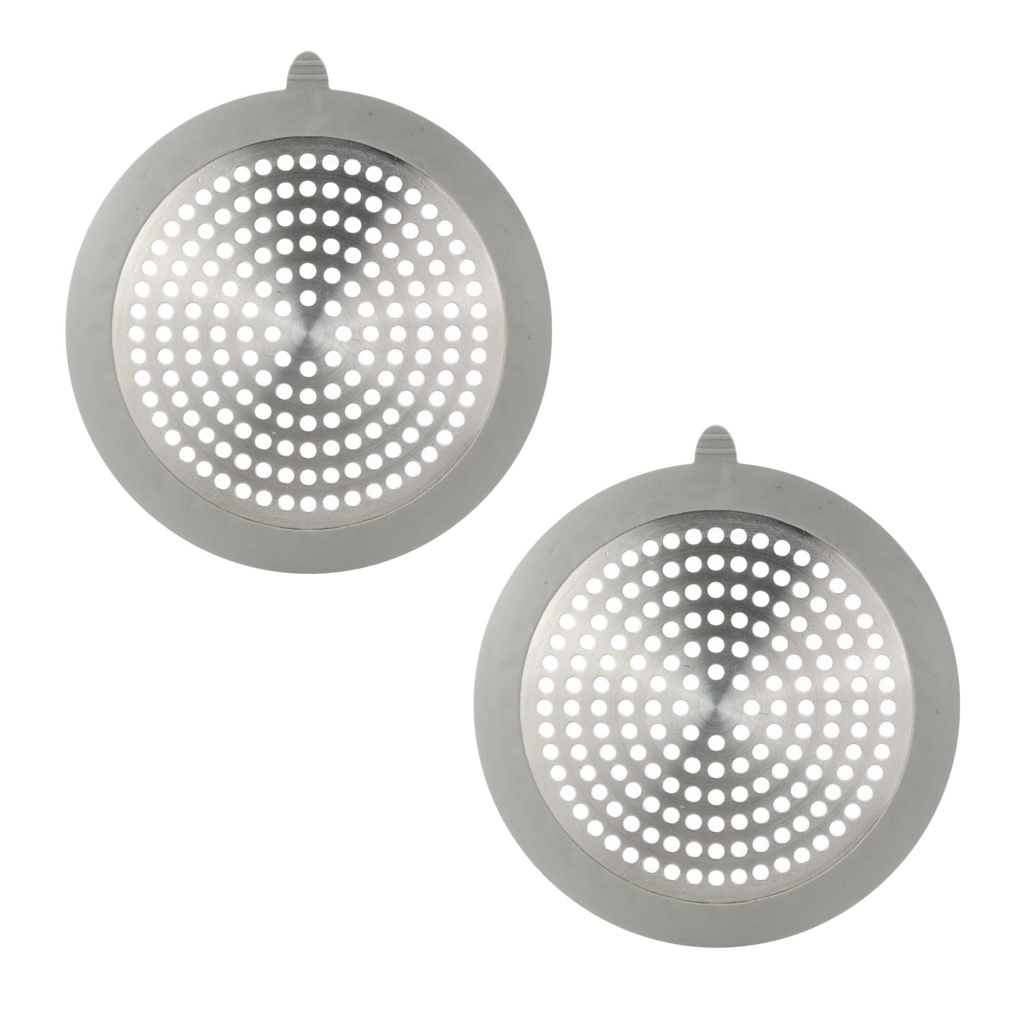 Danco 11040P 2-Pack Bathroom Sink Hair Catcher & Bathtub Drain Protector - Stainless Steel Mesh Sink Strainer for Clog Prevention - Perfect for Showers, Tubs, and Bathroom Sinks