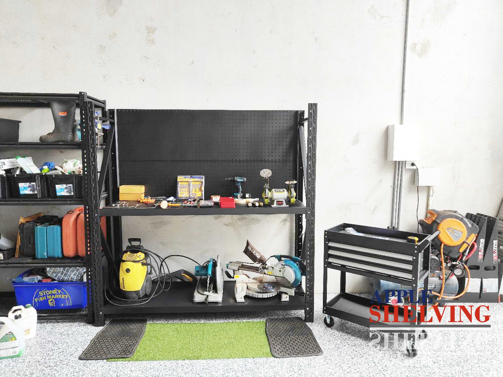 2m Wide 2-Shelf Workbench with 1-2 Pegboards - Heavy Duty Garage Work Table for DIY Projects & Home Organization