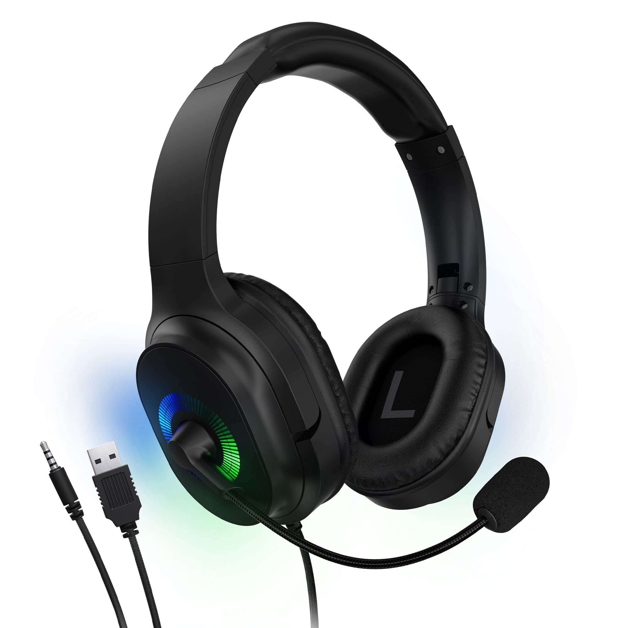 HyperGear Wired Gaming Headset with Microphone - Noise Cancelling Stereo Headphones for PC, Laptop, Tablet, Phone & Console (3.5mm Jack/USB) - Perfect for Online Classes, Work Calls & Gaming Sessions
