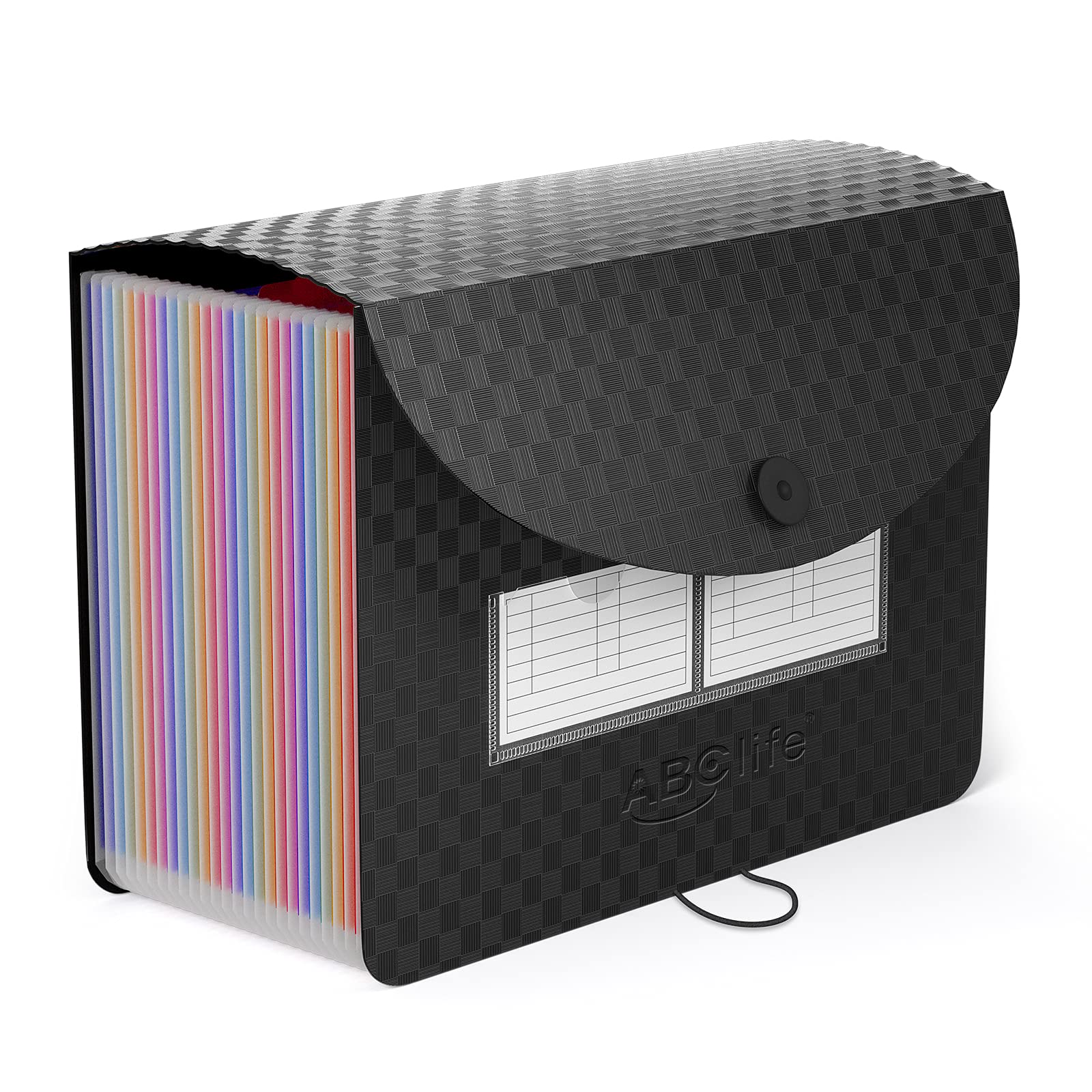 ABC Life 26-Pocket Expanding File Organizer - A4 Letter Size Accordion Folder with Colored Labels, Portable Document Coupon Holder for Office, School & Home Organization (Desktop & Travel Use)