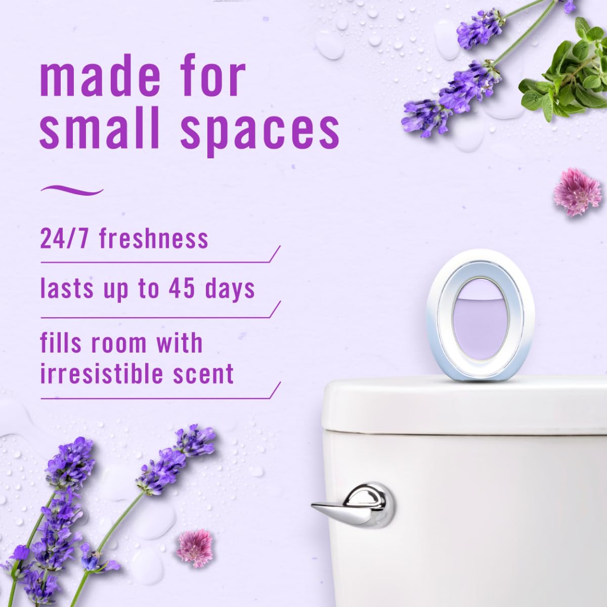 Febreze Small Spaces Air Freshener - Odor Eliminator for Home, Bathroom & Kitchen | Light Lavender Scent | Plug-In Alternative | 2-Pack | Perfect for Closets, Offices & Pet Areas