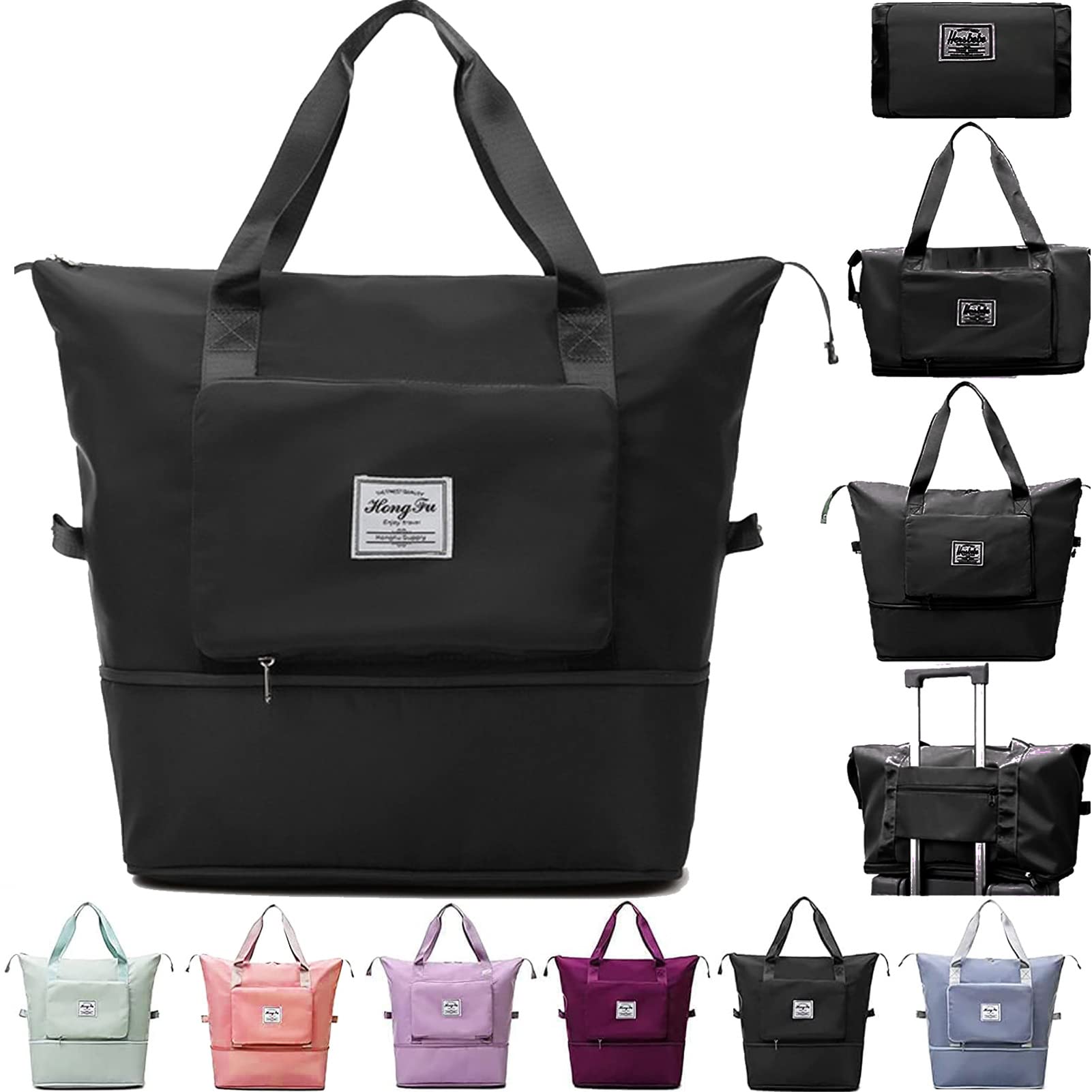 Large Capacity Foldable Travel Duffle Bag with Wet/Dry Separation - Waterproof Weekender Shoulder Bag for Women, Sports, Gym & Vacation | Perfect for Weekend Getaways, Workout Sessions & Air Travel