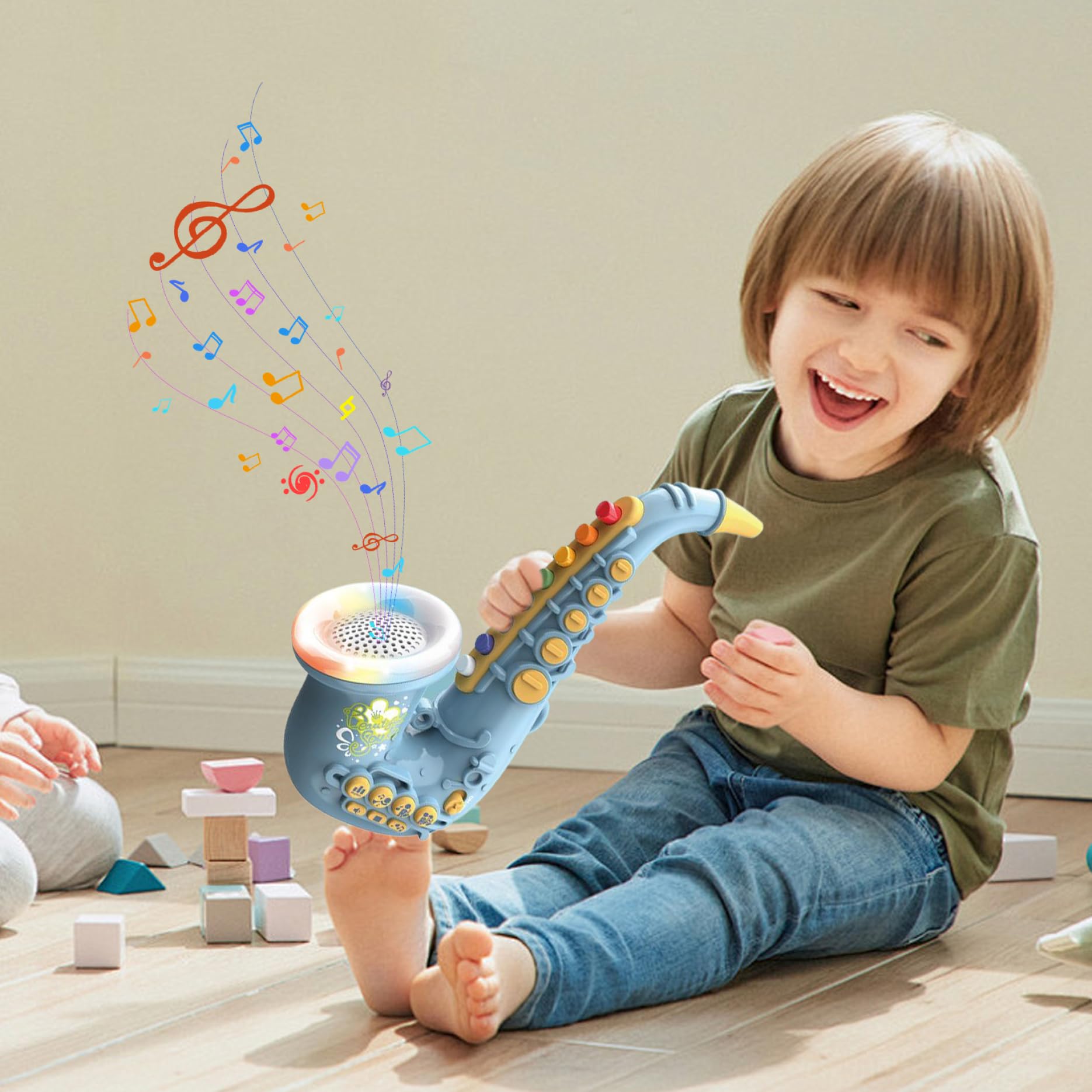 10.2 Inch Kids Toy Saxophone with Music & Light Effects - Early Education Musical Instrument for Children Ages 3+ | Perfect for Birthday Gifts, Pretend Play & Music Learning