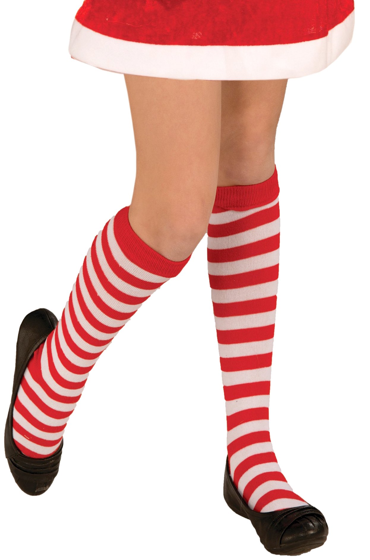 Forum Novelties Inc - Kids' Red and White Striped Socks for Boys & Girls | Perfect for Christmas Costumes, School Spirit Days & Holiday Outfits