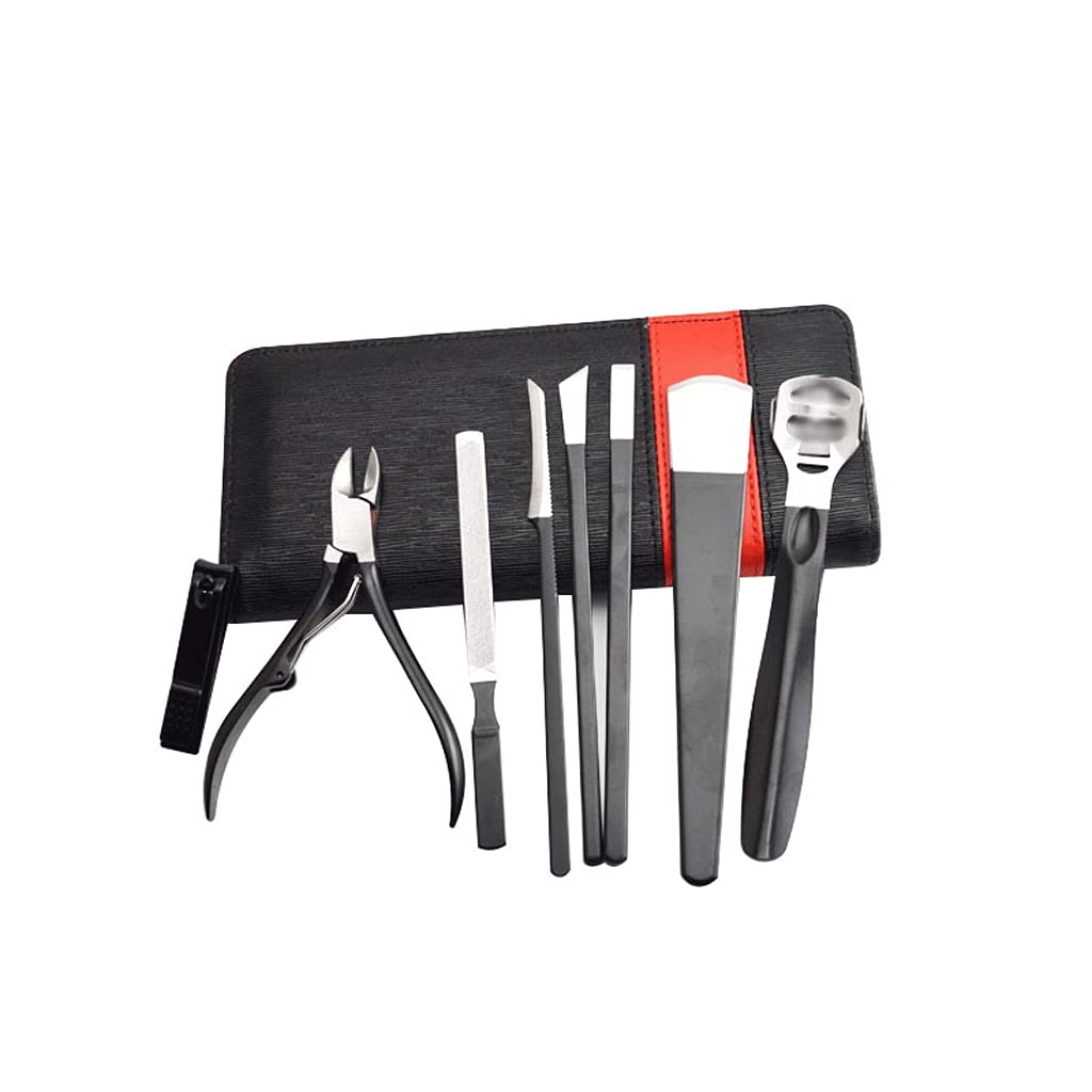 Premium Stainless Steel Nail Clipper Set - 8-Piece Manicure & Pedicure Kit with Leather Case for Professional Nail Care | Perfect for Home, Salon, Travel & Gifts