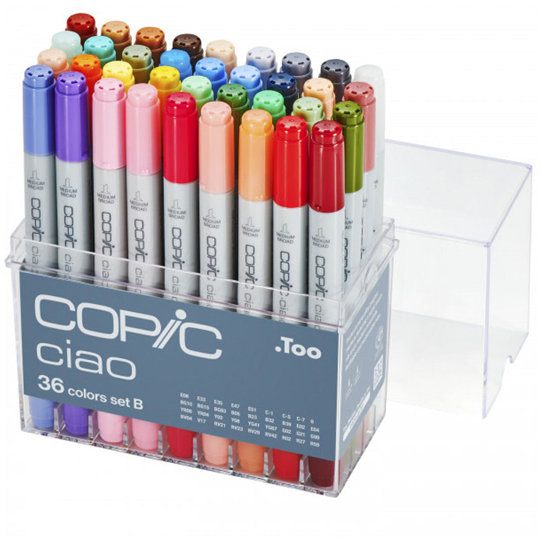 Copic Ciao 36-Piece Marker Set - Professional Alcohol-Based Art Markers for Drawing, Sketching & Illustration - Perfect for Artists, Designers & Crafters