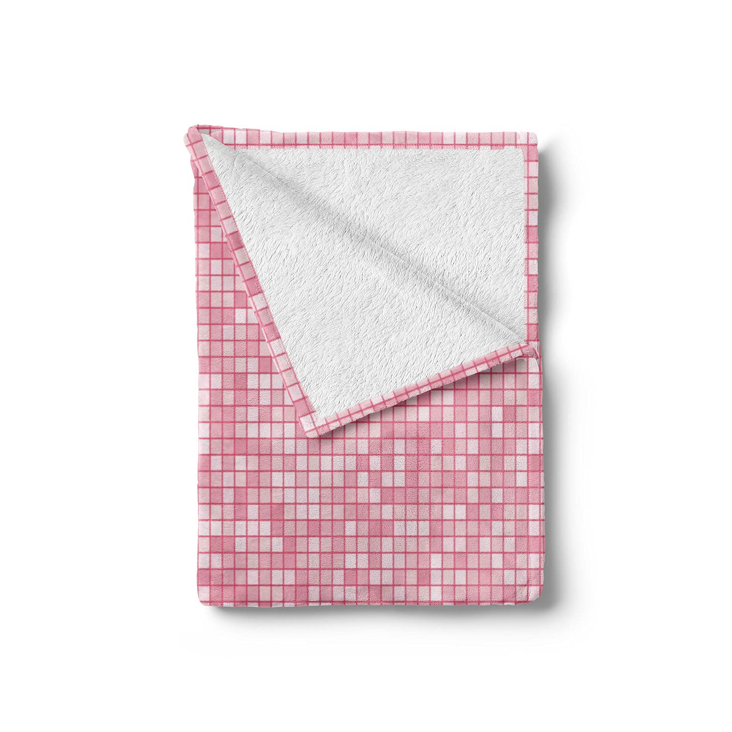 Ambesonne Pink and White Flannel Fleece Throw Blanket - 50