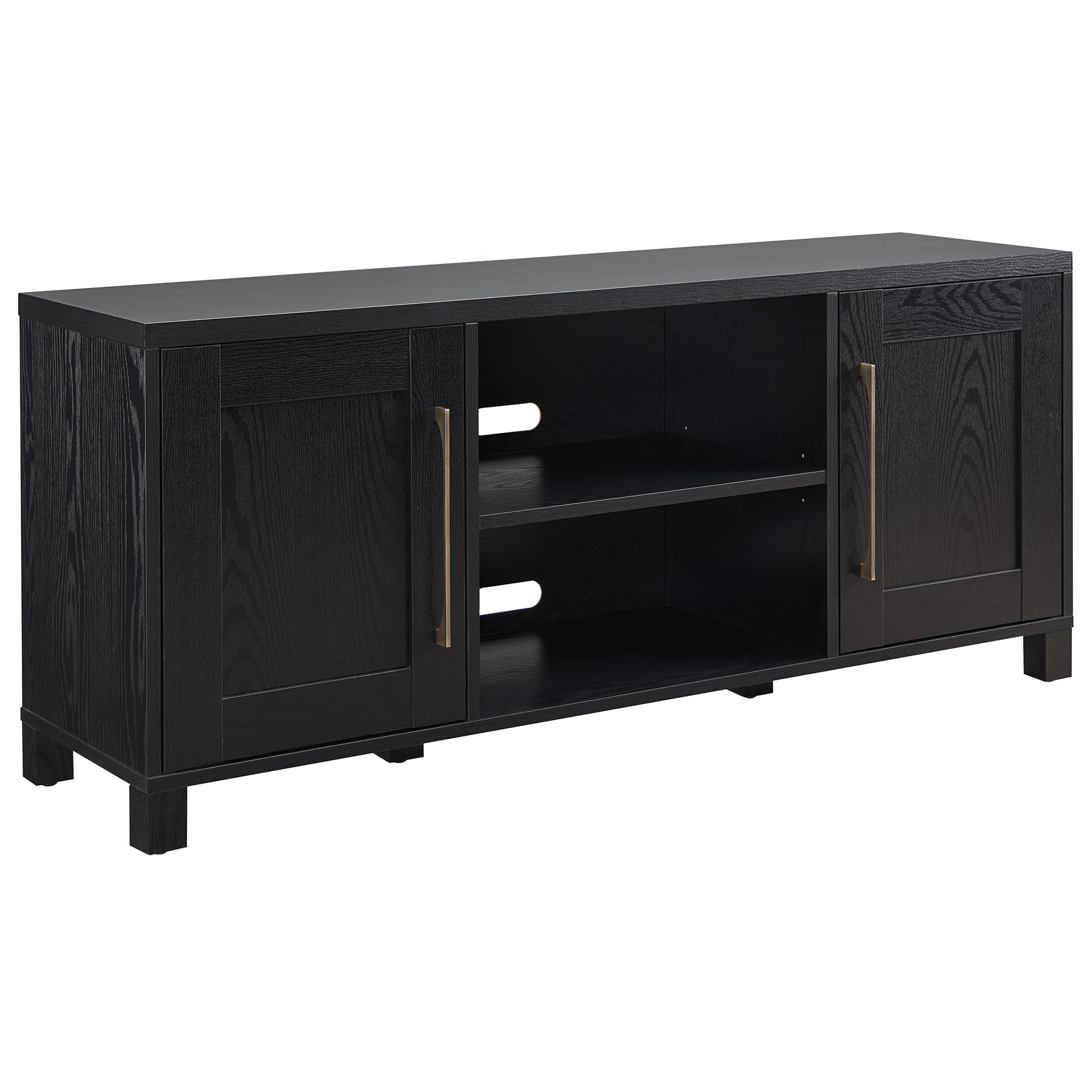 Henn&Hart 65 Inch TV Stand - Black Grain Wood Entertainment Center for Living Room, Bedroom & Home Theater | Modern TV Console with Storage for Flat Screen TVs