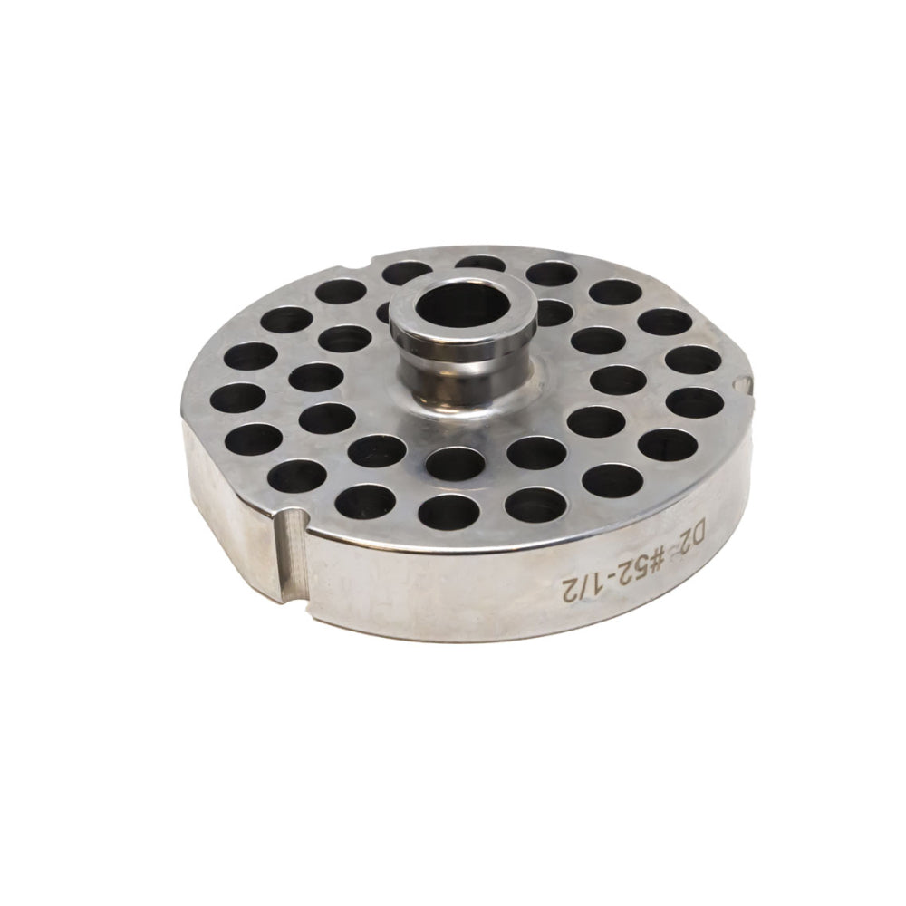#52 Stainless Steel Machine Plate with Hub, Triple Notch, and Flat Sides - 5 1/8