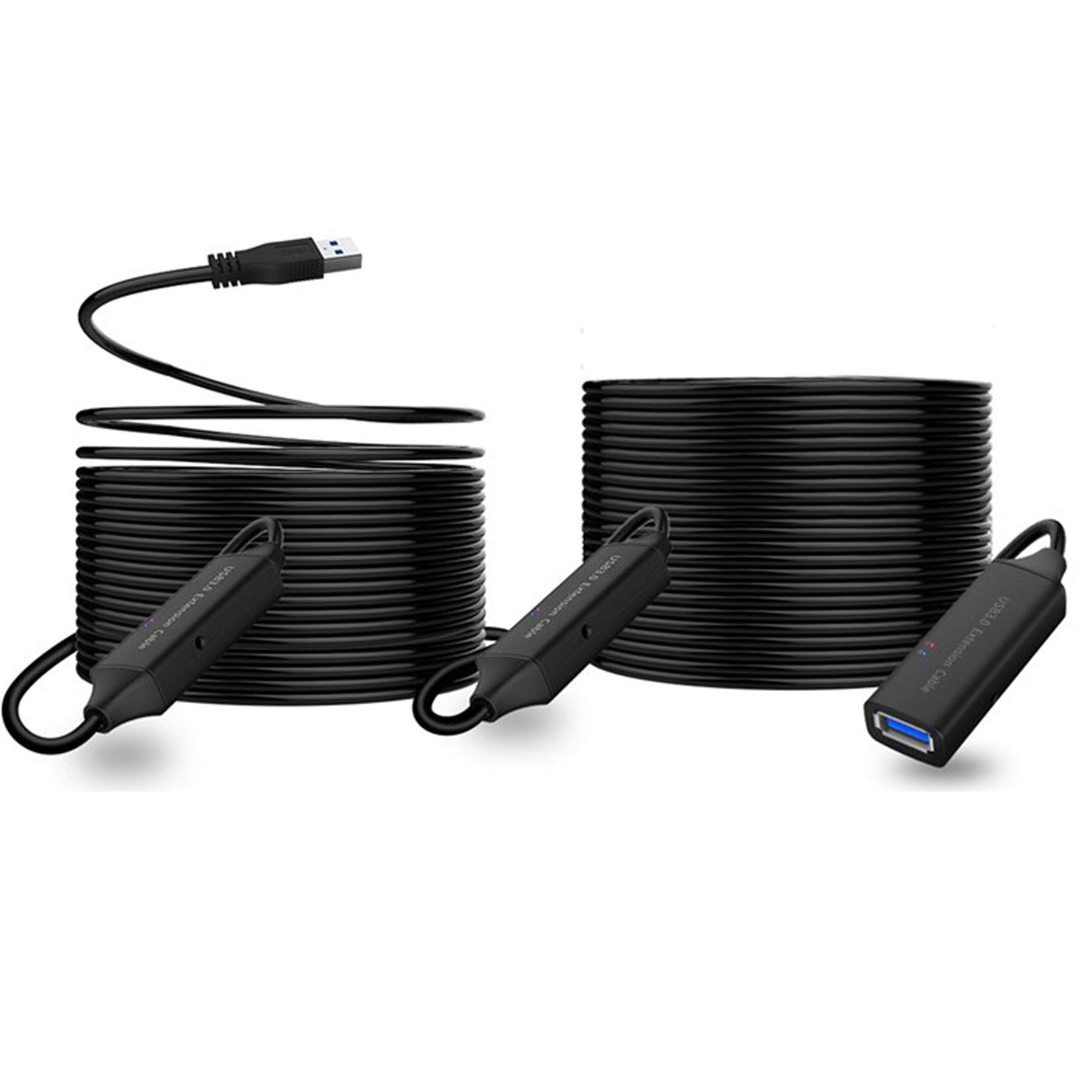 BolAAzuL Active USB 3.0 Extension Cable 49FT/15M with Signal Booster - High Speed Male to Female Repeater Extender with Power Adapter - Perfect for Gaming Consoles, Printers, Cameras, VR Headsets & Home Office Setup