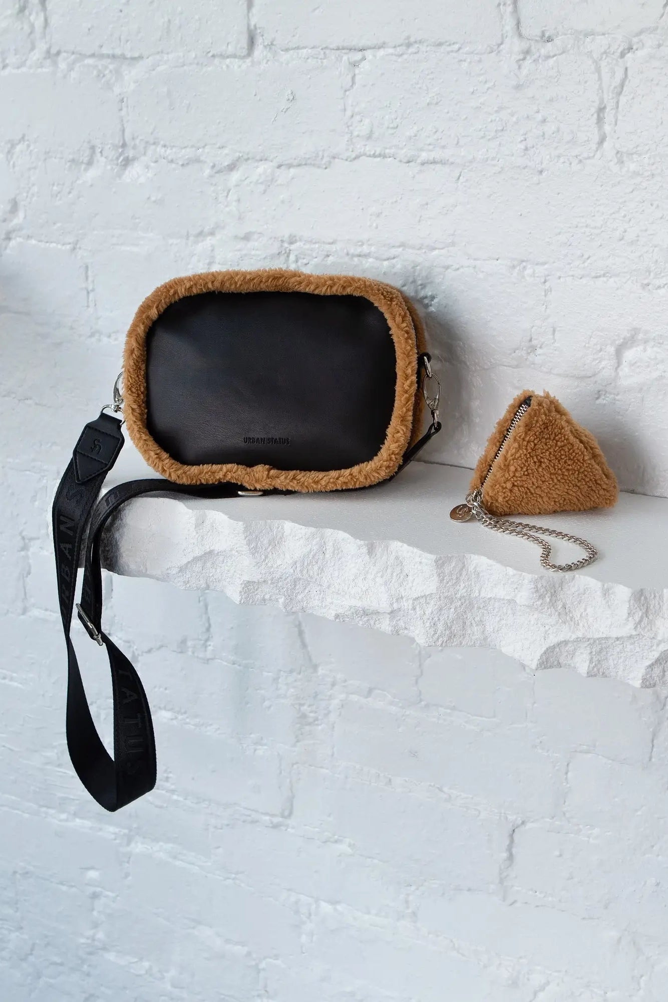 Premium Bond Shearling Crossbody Bag in Caramel - Stylish & Comfortable for Everyday Use, Travel, and Casual Outings