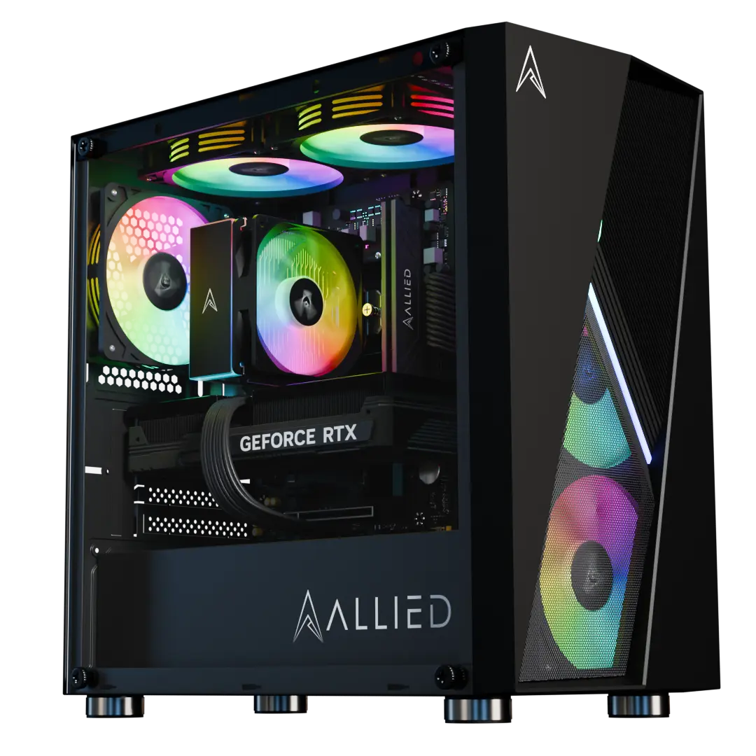 Allied Stinger RTX 4060 Ti Gaming Desktop PC - AMD Ryzen 5 5500 Processor, 8GB GDDR6 Graphics, Black | Perfect for 1440p Gaming, Streaming & Content Creation