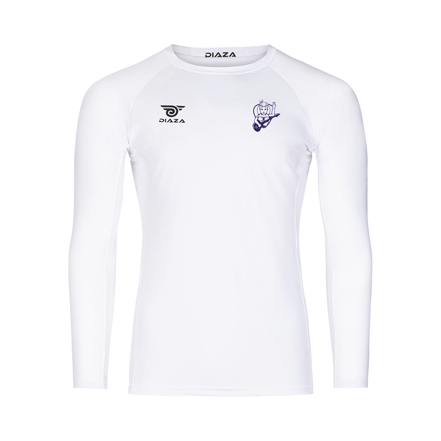 Cleveland Riff Long Sleeve Compression Shirt for Men - Moisture Wicking Workout Top - White Athletic Shirt for Running, Gym & Training