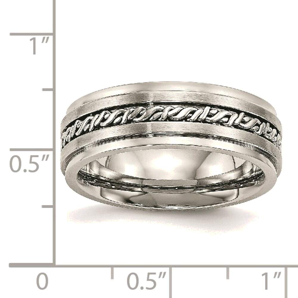 Bonyak Stainless Steel Braided Band Ring - 7mm Brushed & Polished Finish, Size 13 - Durable Wedding Band for Men, Anniversary Gift for Him, Unisex Fashion Jewelry for Everyday Wear