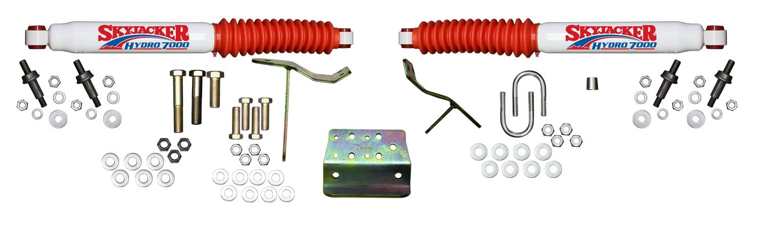 Skyjacker 7213 Dual Steering Stabilizer Kit - Heavy Duty Shock Absorber for Off-Road Trucks & Jeeps - Improves Handling on Rough Terrain & High-Speed Driving